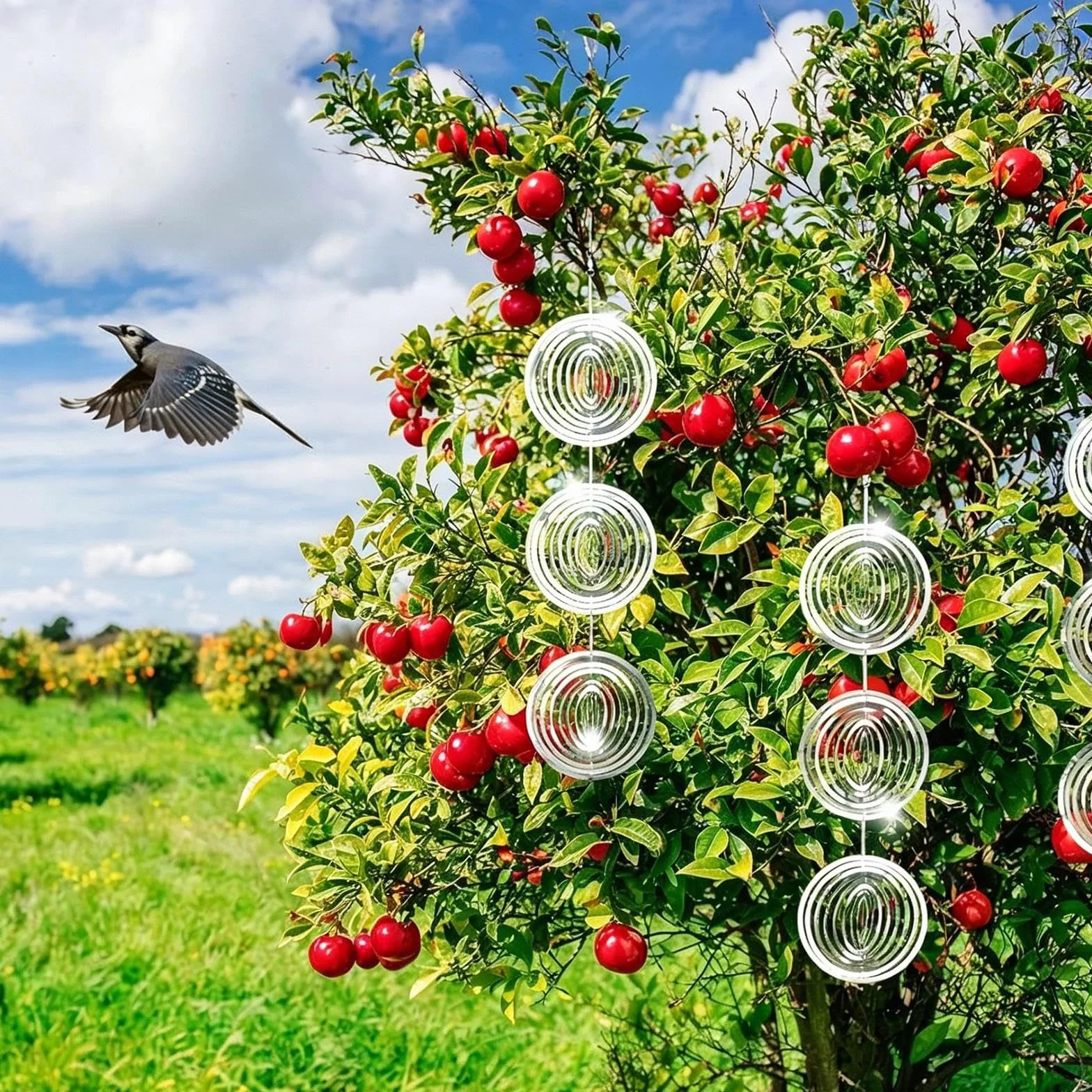 3 Piezas Molinillo de Viento, Anti Palomas Ahuyentador de Pajaros, Ahuyentador Palomas Acero Inoxidable, 3D Ahuyenta Gorriones Otras para Balcones Jardines Patio y Estanques