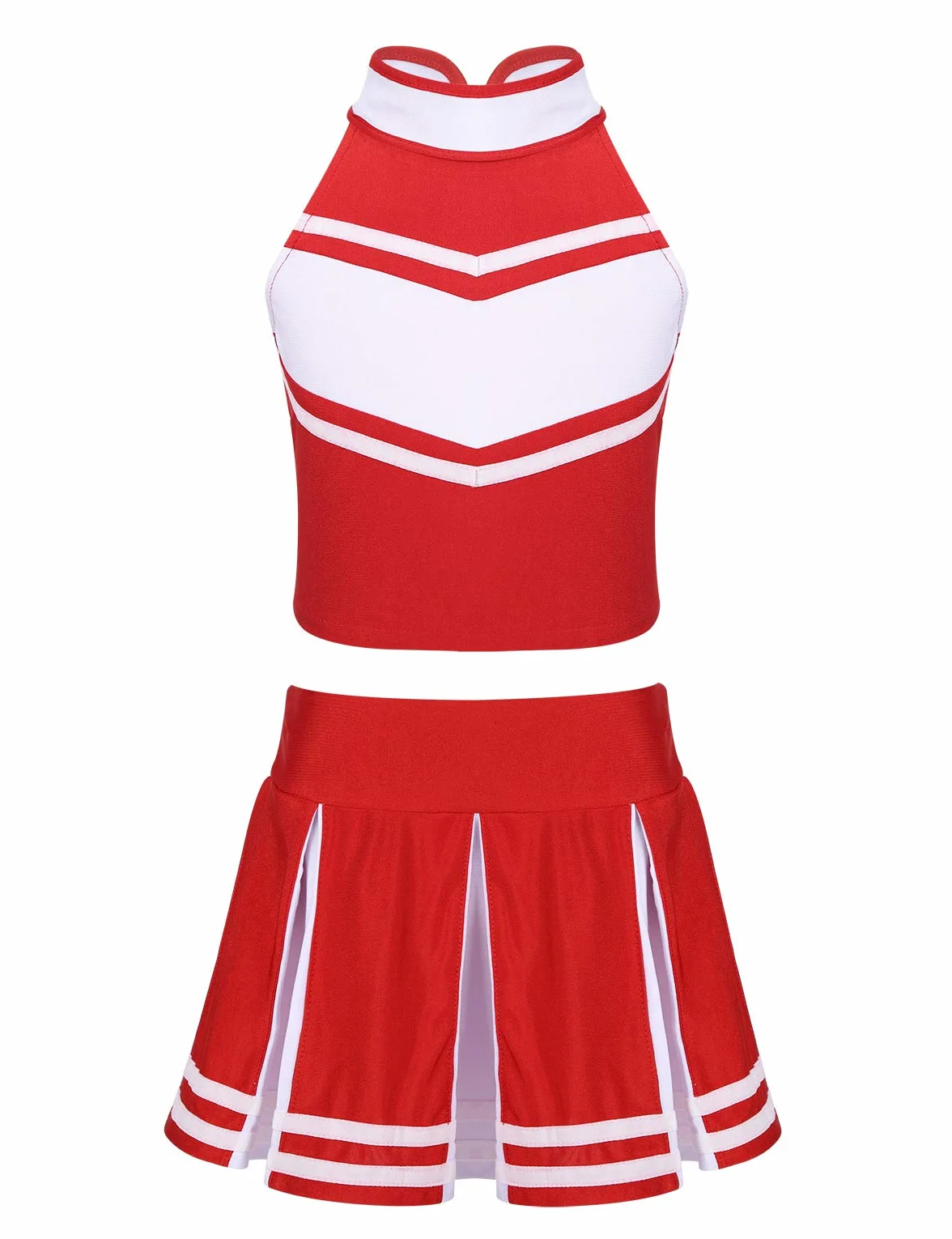 Disfraz de Animadora Niñas Uniforme High School Musical Azul/Rojo Conjunto de Danza