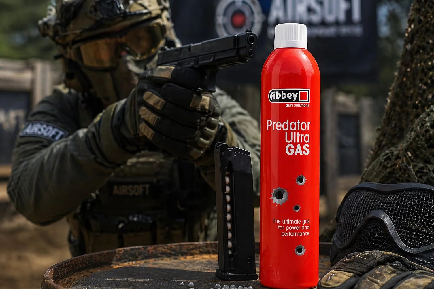 Abbey Predator Ultra Green Gas 700ml Recarga GBB Pistola Lubricante Silicona Mantenimiento Réplica