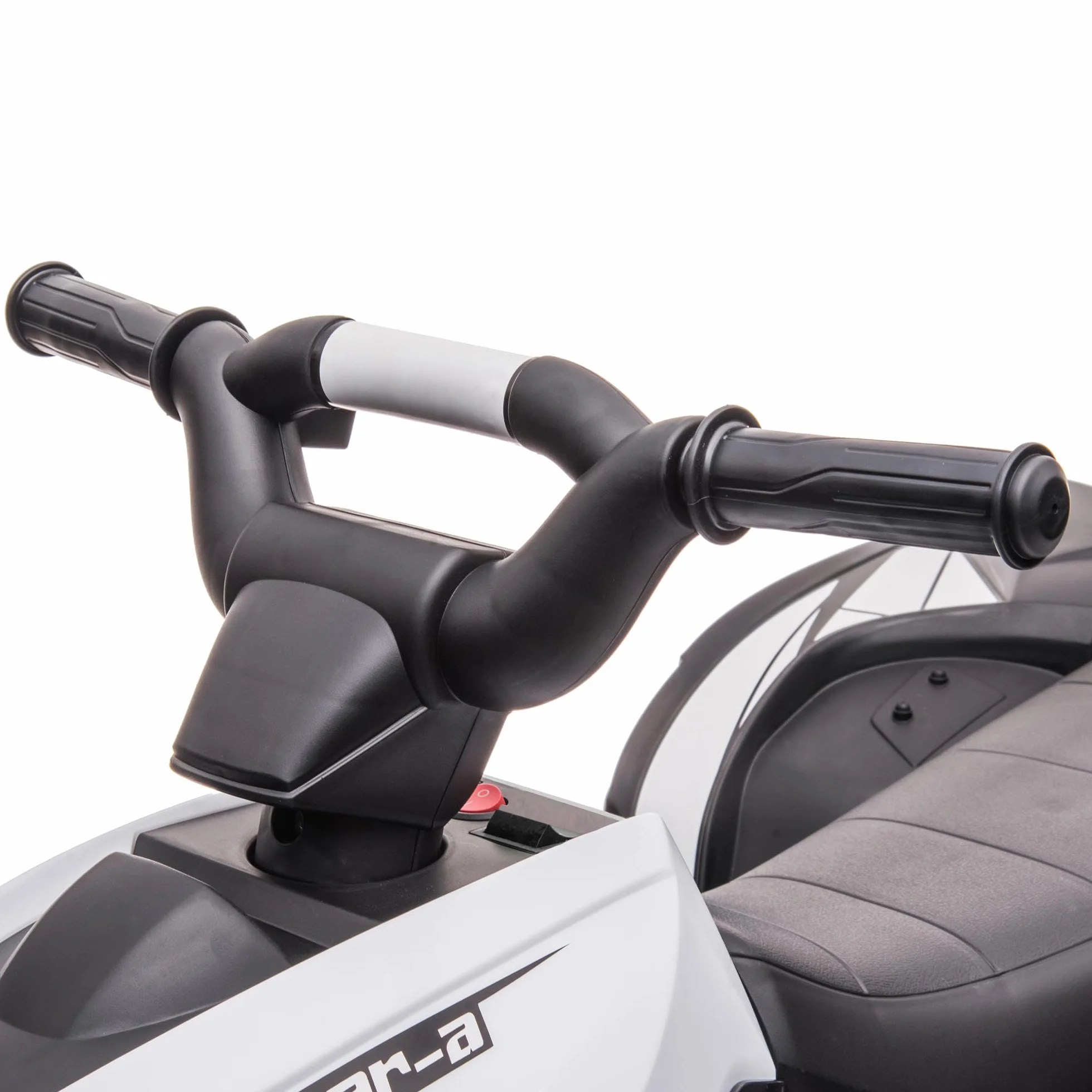 HOMCOM Quad Eléctrico para Niños 12V, Quad para Niños de 3-5 Años, con 2 Motores, Velocidad Ajustable 3-6km/h, Faros, Bocina, Música, USB, Avance y Retroceso, Blanco