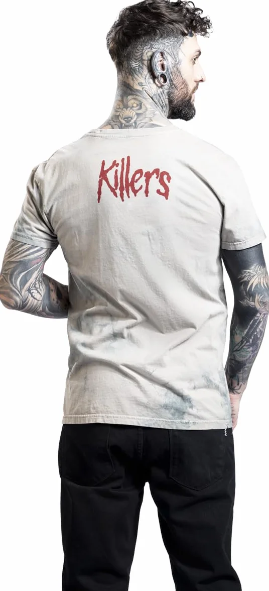 Iron Maiden Killers Hombre Camiseta Blanco Gris Regular