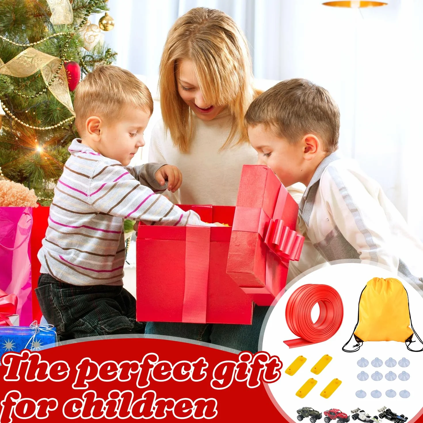 Pista de Coches para Niños, Pista Coches Flexible 4M, Pista De Carreras Portátil para Niños con 4 Coches, Pista de Coches Flexible, Circuito Coches Flexible, Regalo para Niño y Niñas 3 4 5 6 Años (M2)