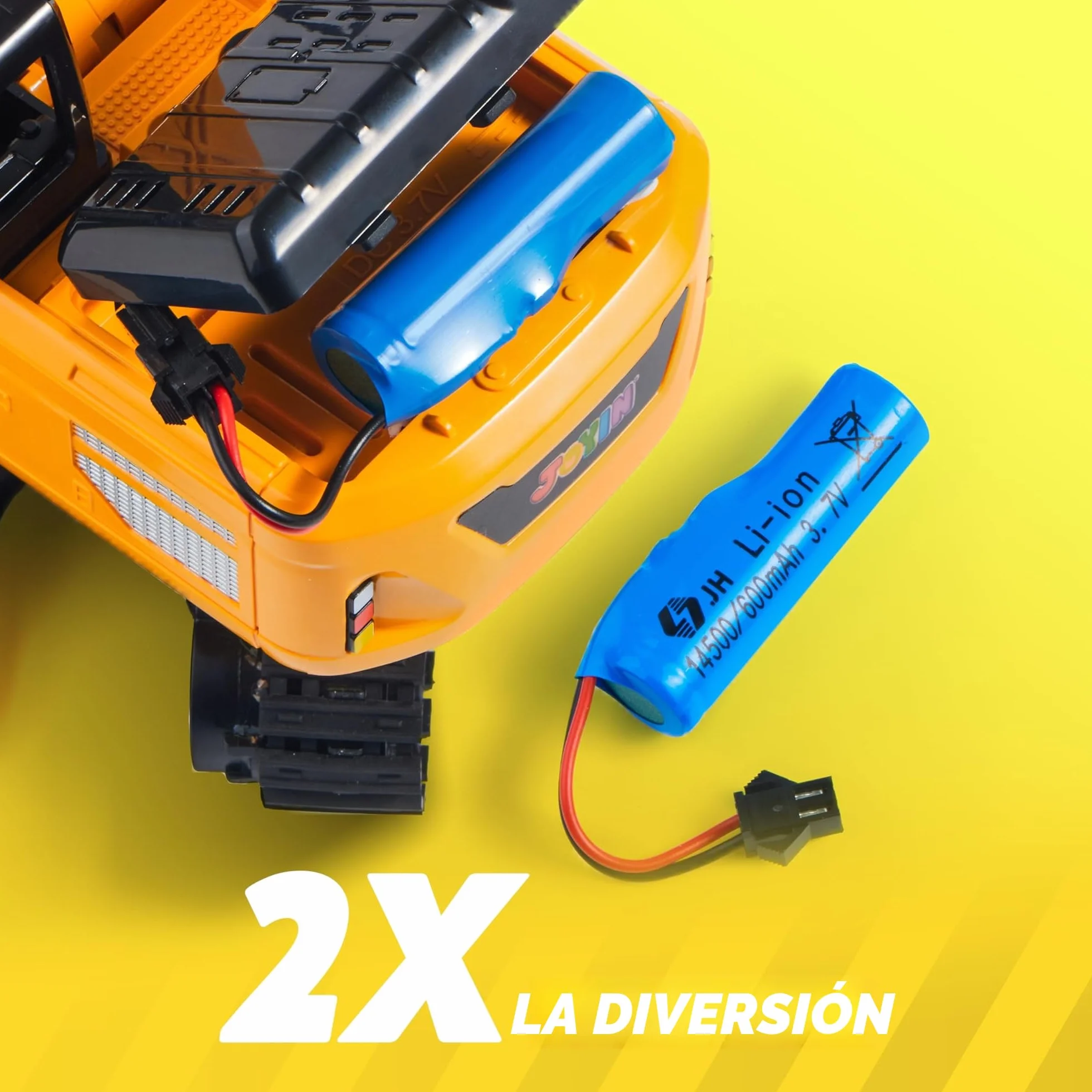JOYIN Excavadora RC para Niños y Niñas Mayores de 3 Años, Coches Juguete RC de 2,4 GHz con Luz y Sonido, Juguete Construcción Regalo Cumpleaños