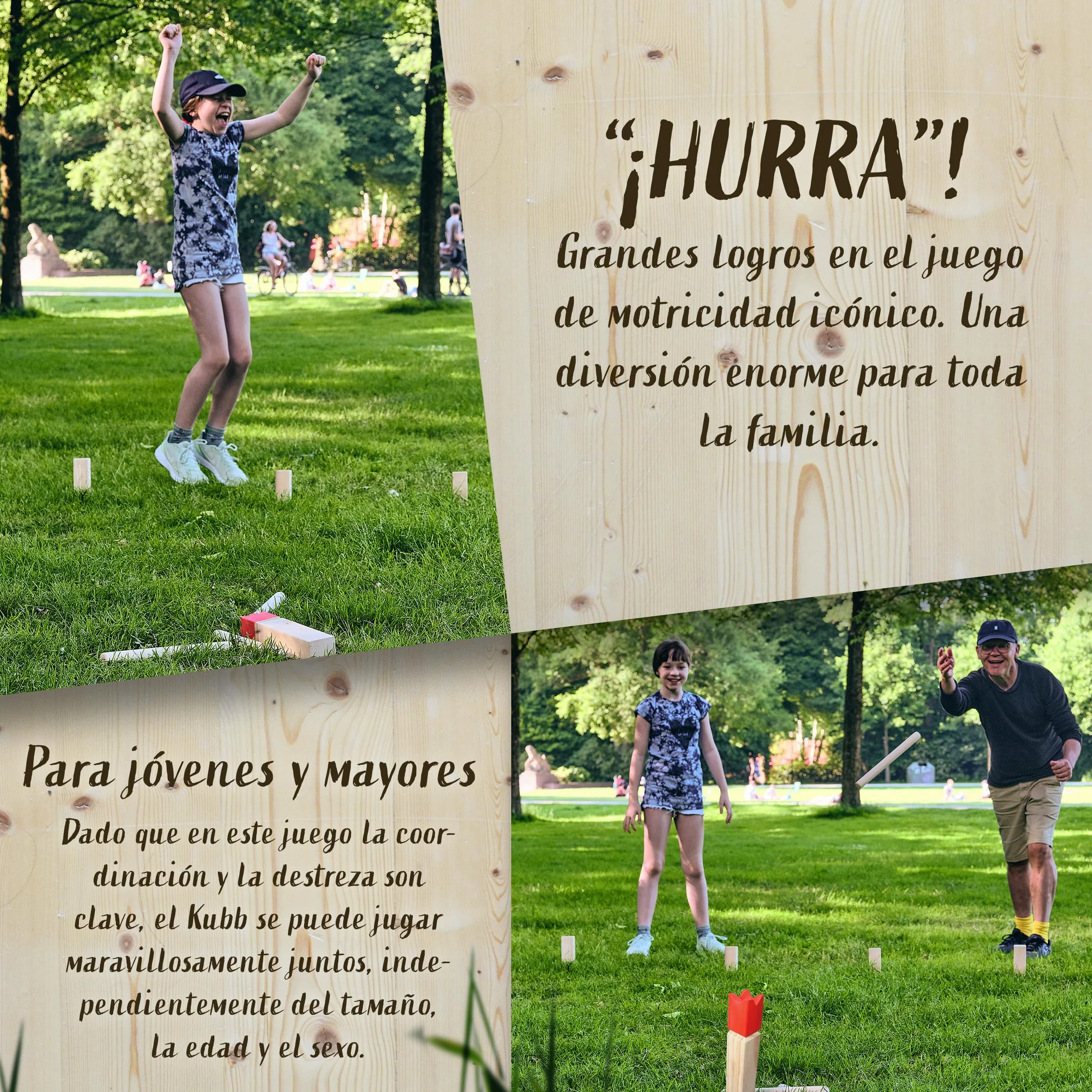 Ocean 5 Juego Kubb Original de Escandinavia – Ajedrez Vikingo con Corona Azul – Juegos Exterior Niños y Adultos – Juegos Infantiles Exterior para Lanzamientos - Juego Habilidad Adultos y Niños