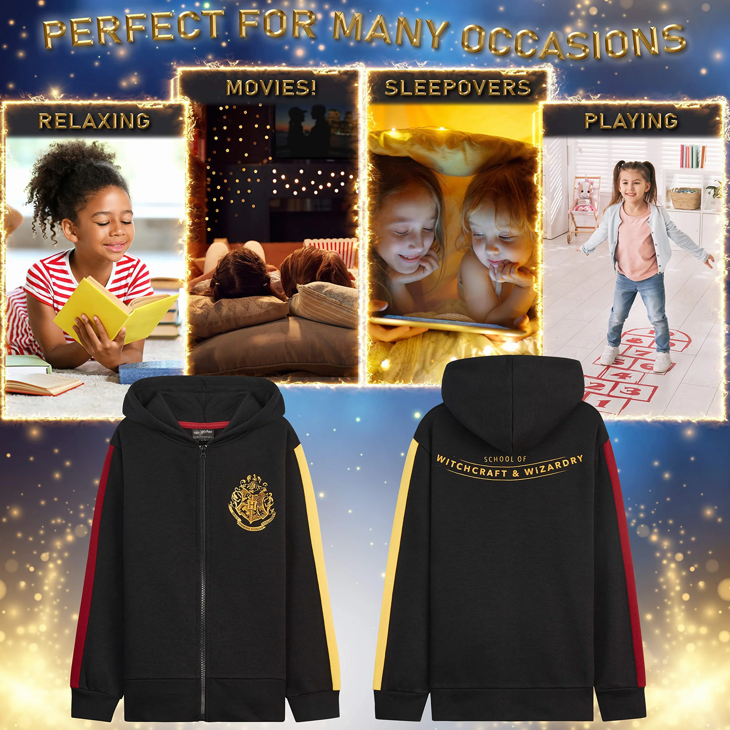 Harry Potter Sudadera con Capucha y Cremallera para Niña