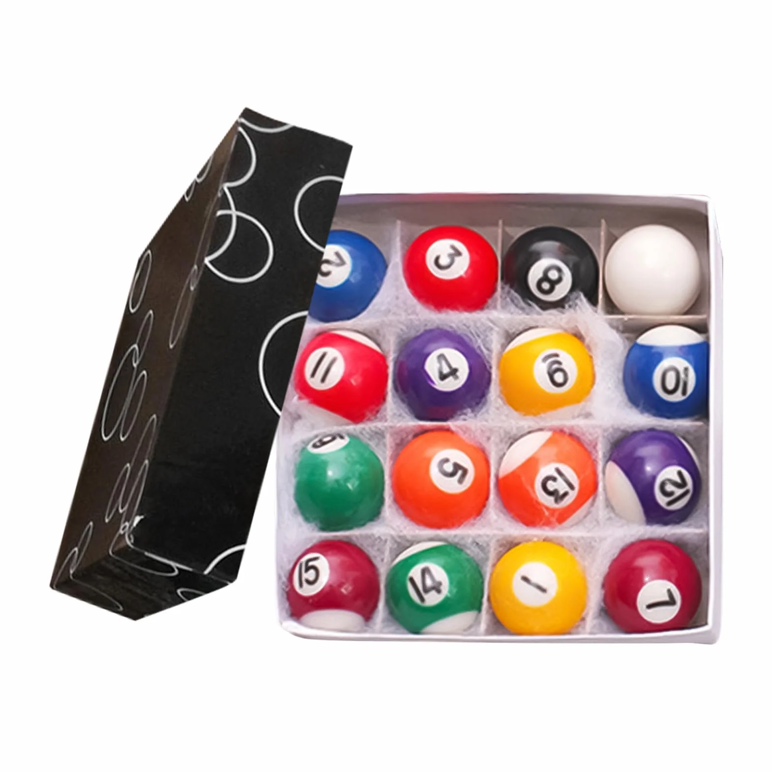 Bolas de Billar 16 Piezas Juego Portátil para Niños Mesa Interior y Exterior