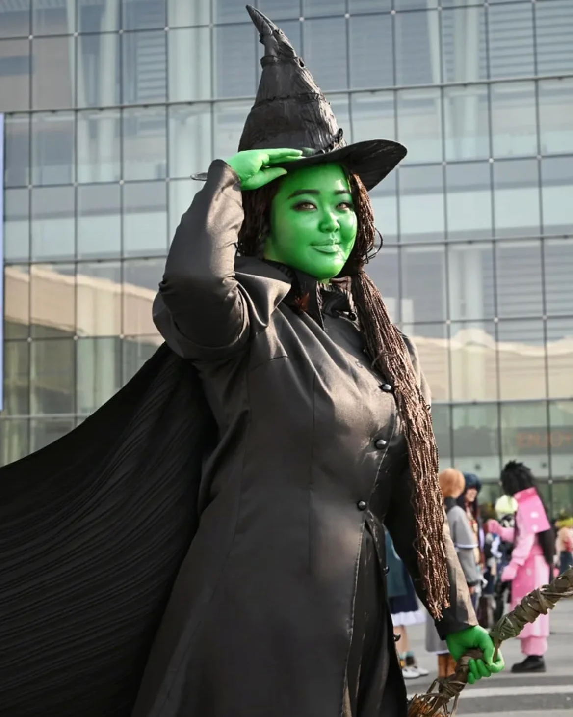 CR ROLECOS Disfraz de bruja para mujer, disfraz de bruja malvada Elphaba, disfraz de Halloween para mujer adulta, disfraz de bruja para Halloween