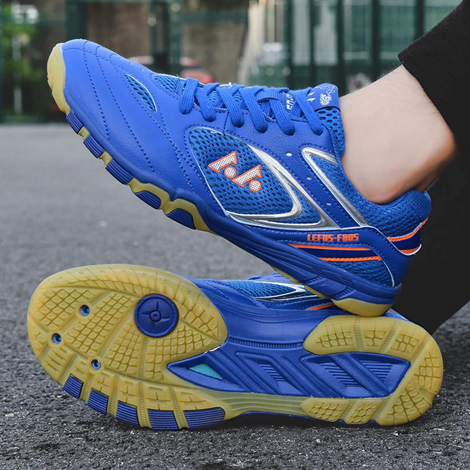 Zapatos de Tenis de Mesa para Hombres y Mujeres Ligeros Transpirables Azul 45 EU
