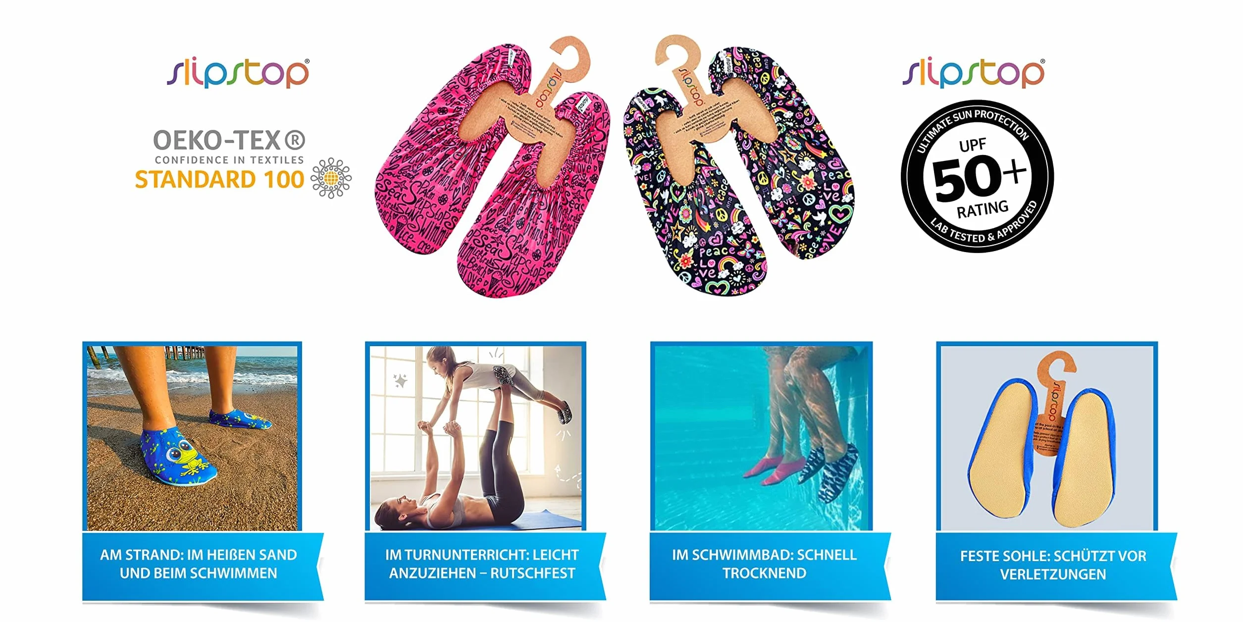 Slipstop Zapatos de playa para niños antideslizantes protección solar UPF 50+ Belle