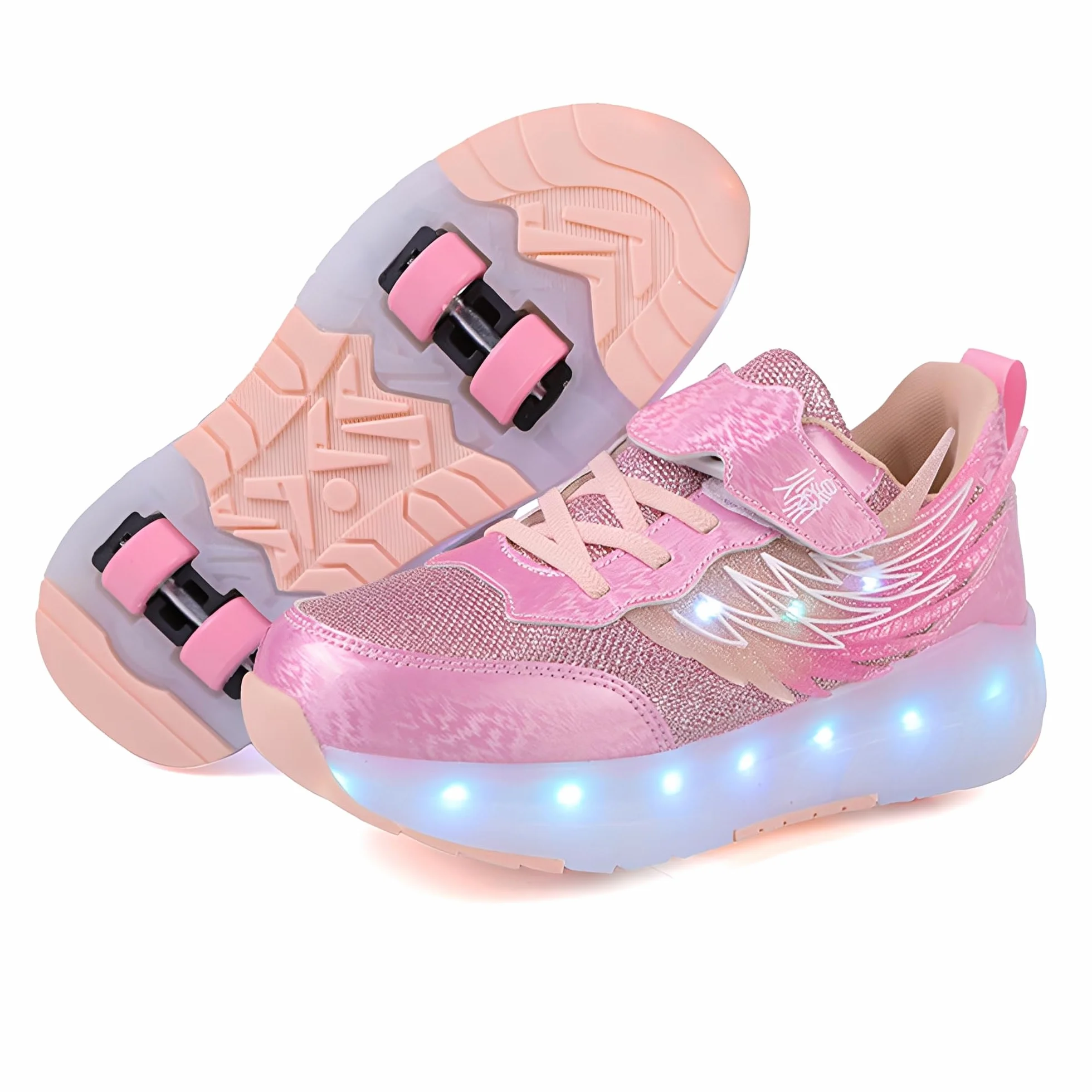 Zapatillas con Ruedas Niña Niño 30-40 EU Moda Transpirable Patines Verano Multifuncionales