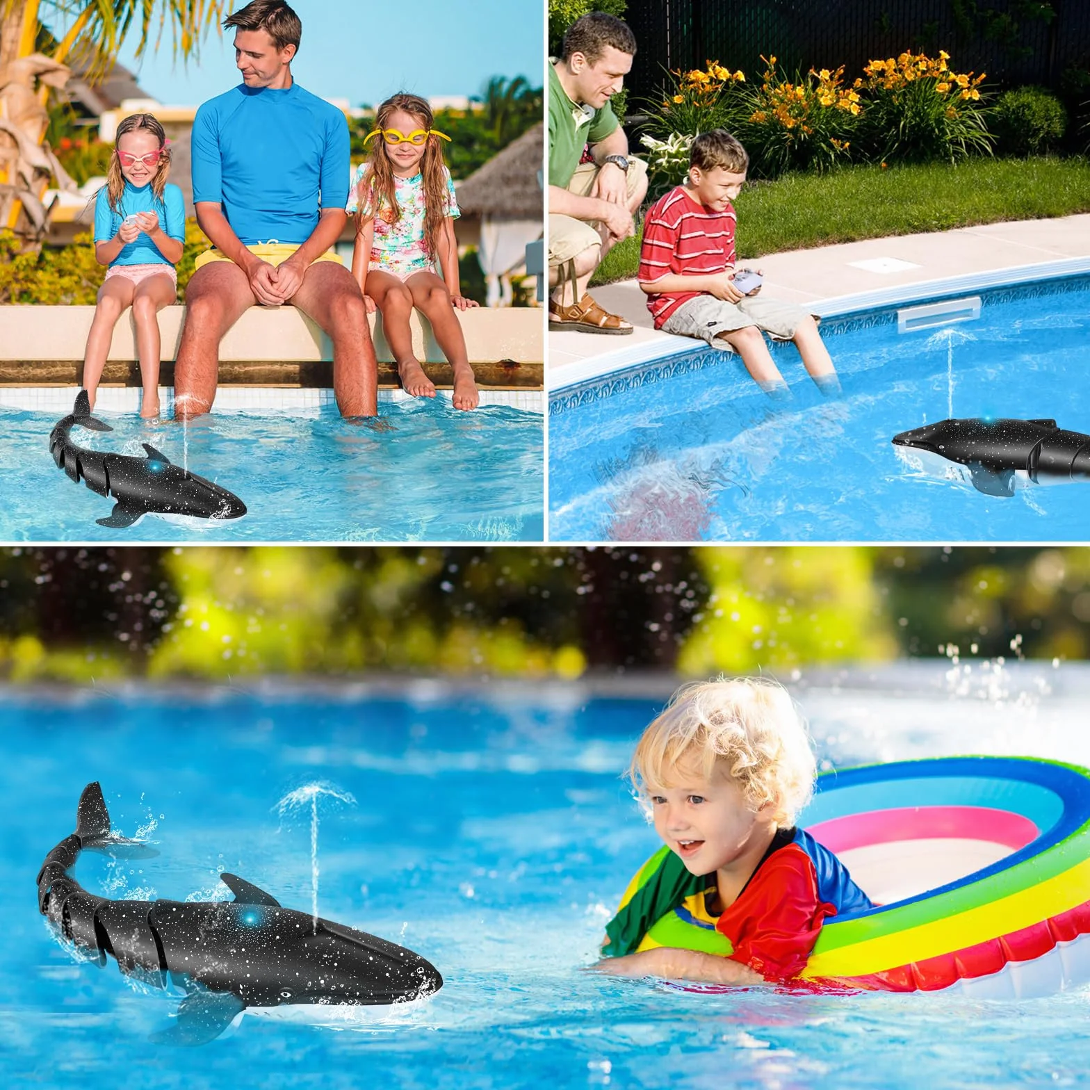 IEEILULU Ballena Teledirigido, 2.4GHz RC Barco Con USB, Lancha Simulación Recargable, Juguete Acuático, Eléctrico Regalo Para Niños Mayores de 6+ Años Piscina