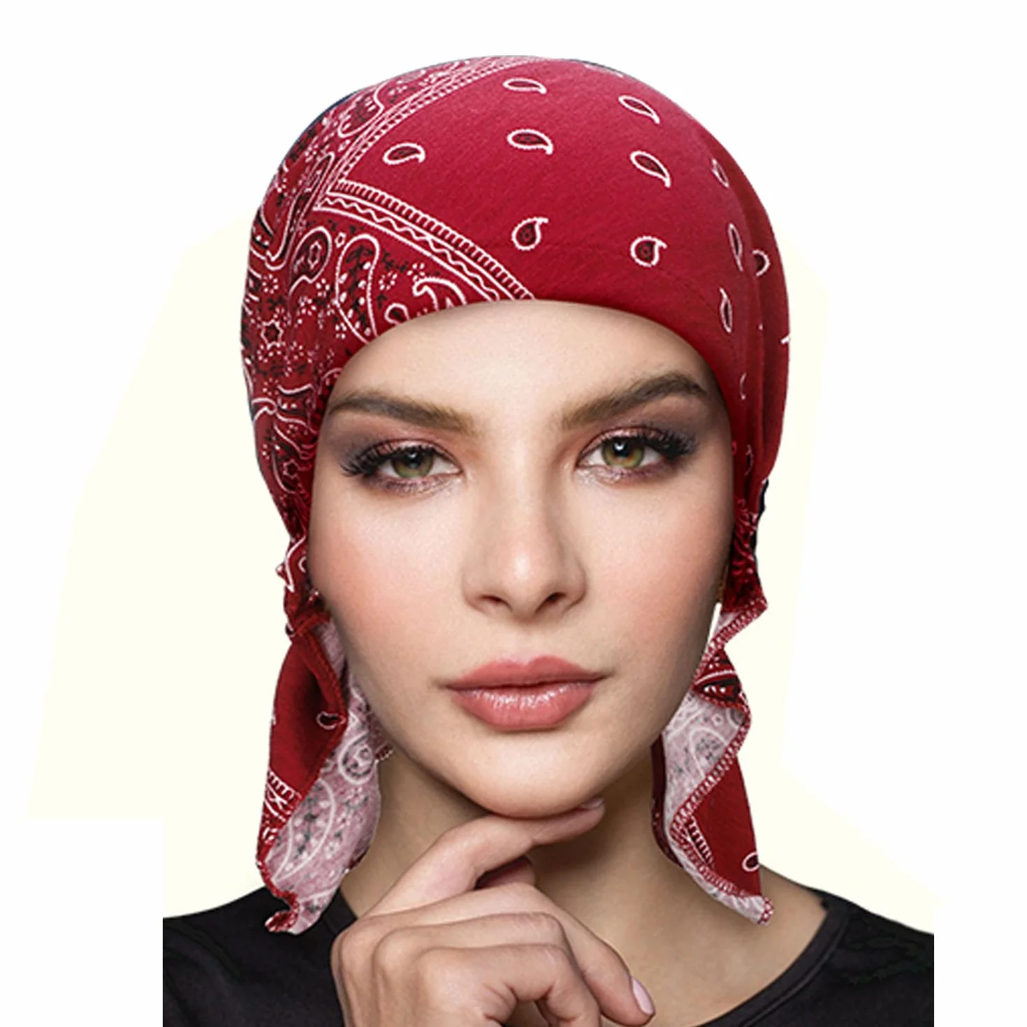 Gorro turbante quimioterapia mujer preatado bandana pérdida cabello