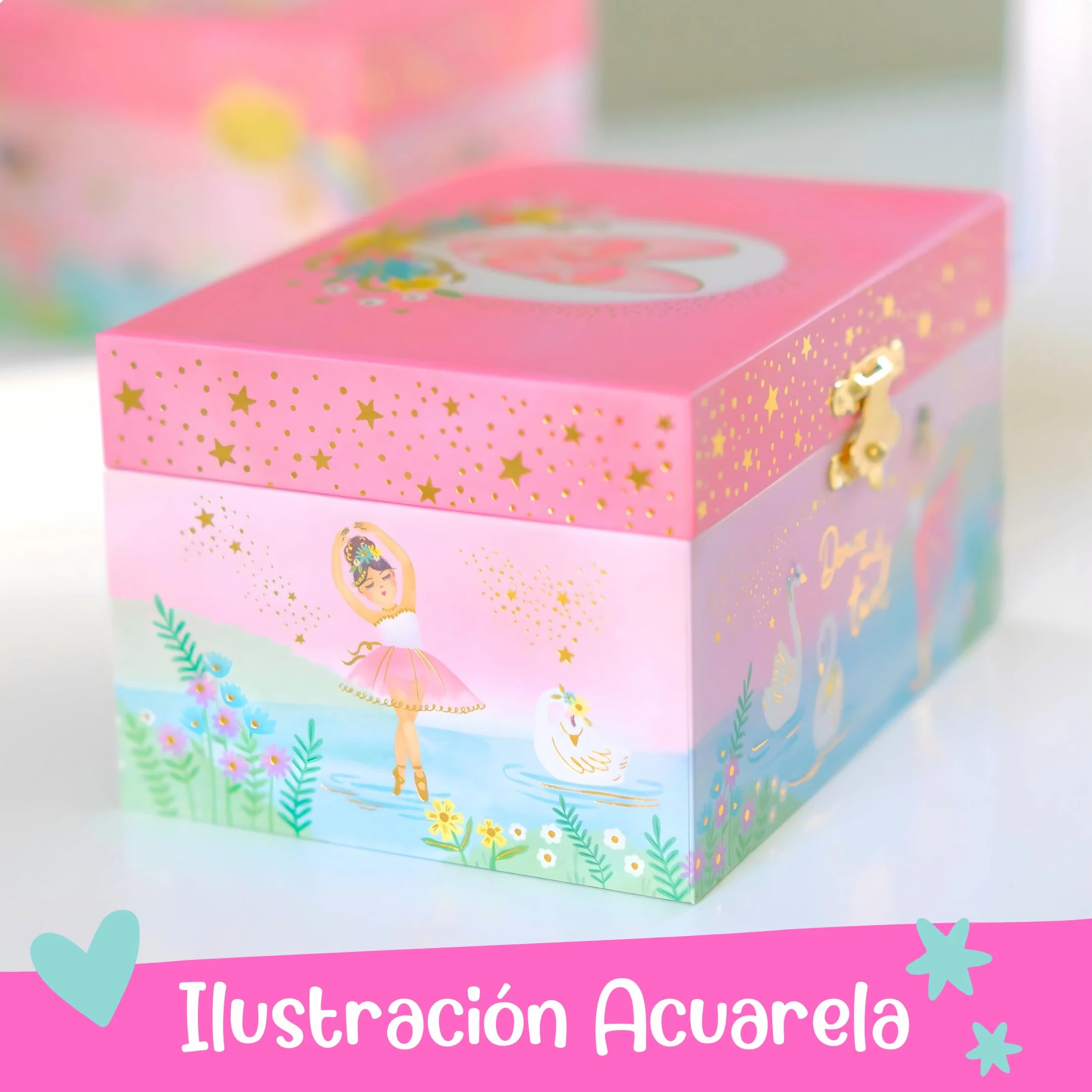 Giggle & Honey® Caja de Música con Bailarina para Niñas - Joyero Musical Niña con Espejo, Caja Musical Bailarina, Joyero Infantil, Joyeros Niña, Regalo Cumpleaños Edades 3-10