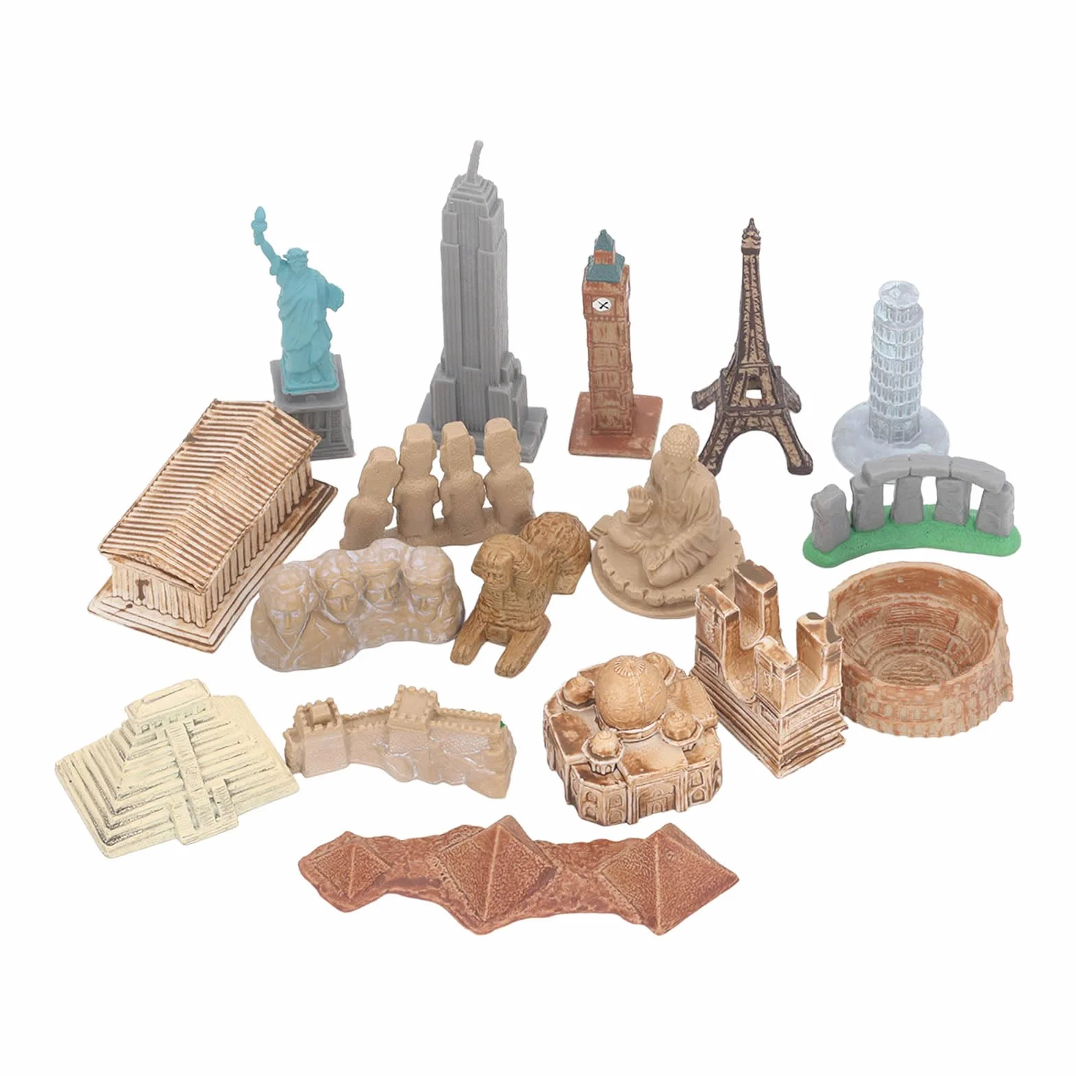 17 piezas miniatura antiguo edificio juguetes alrededor del mundo miniaturas de la ciudad edificio pirámide egipcia maqueta de juguete antiguo de Egipto