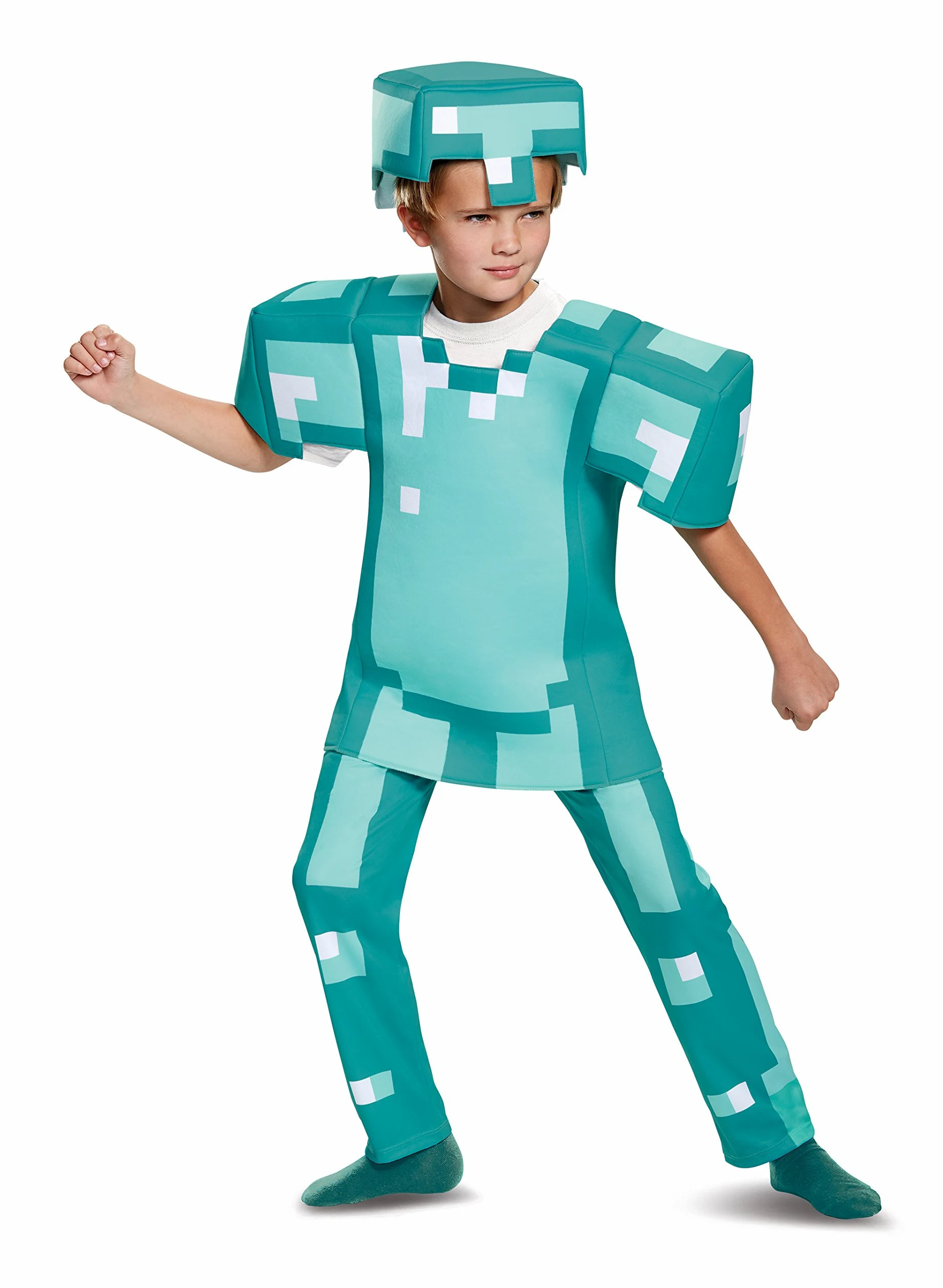 DISGUISE Disfraz oficial de Minecraft de lujo para niños, disfraz de Minecraft con armadura de diamante, disfraz de Halloween, cumpleaños, día mundial del libro para niños