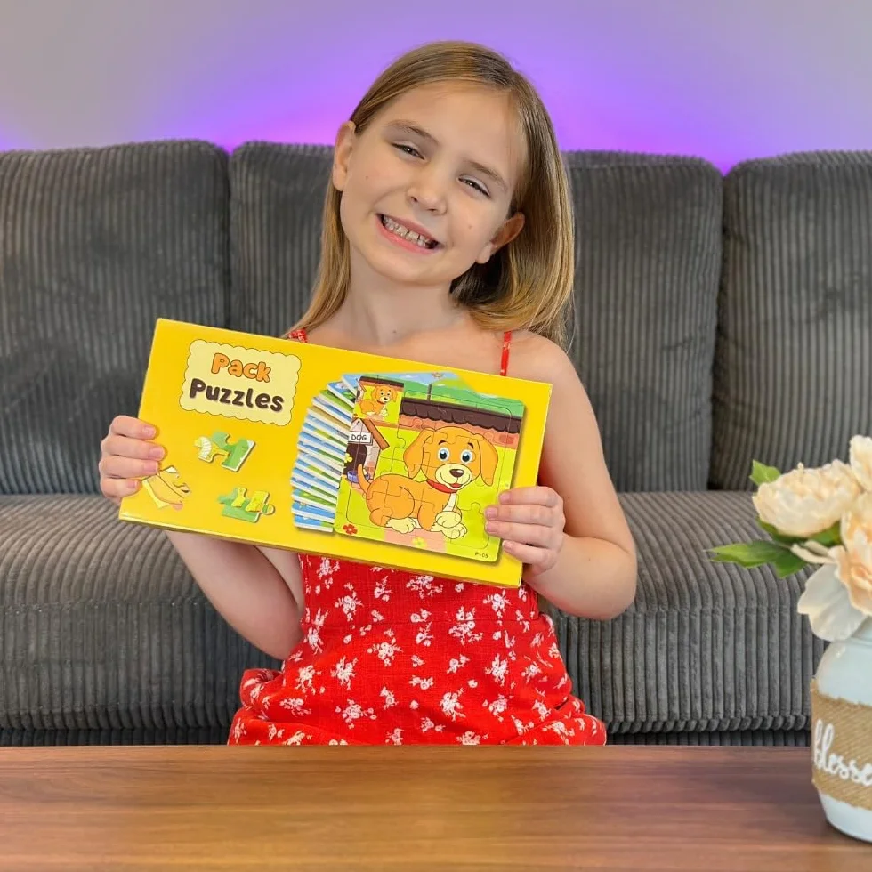 Puzzles Niños de Madera 18 PCS, Regalos Cumpleaños, Mini Juegos, Sorpresas, Envase Individuales