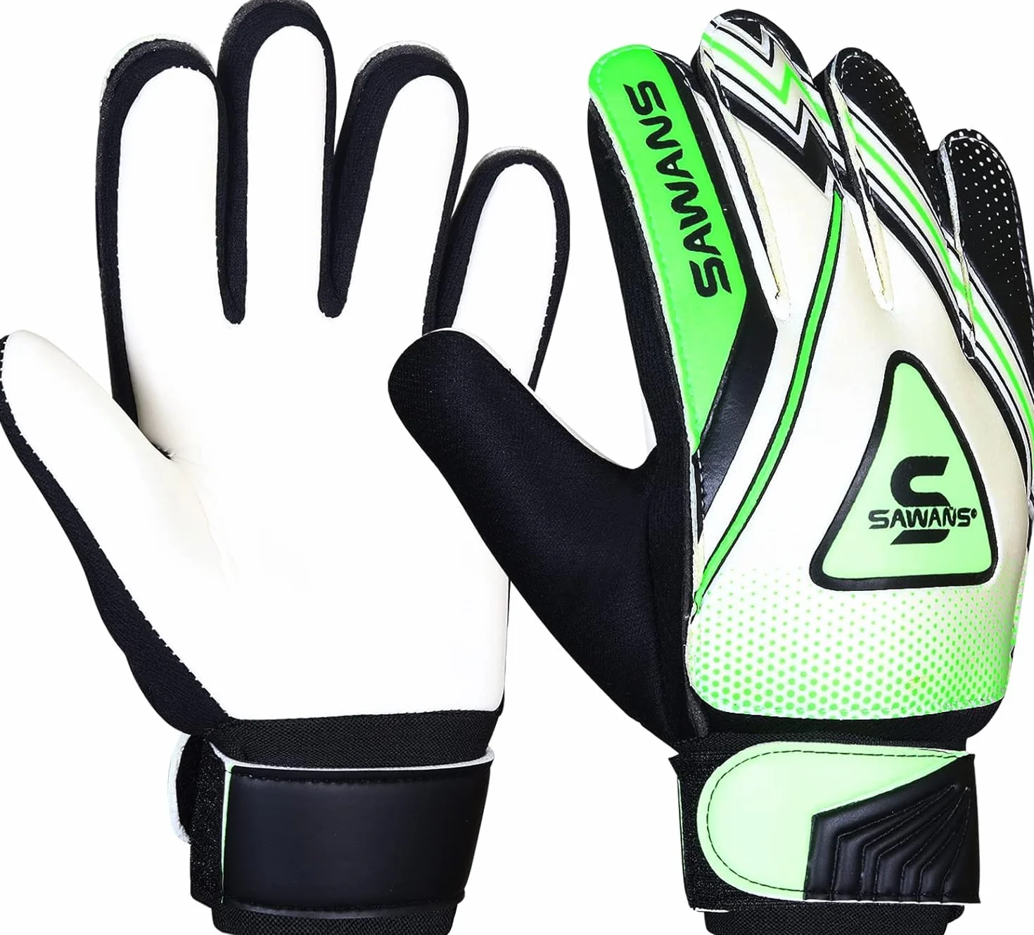 SAWANS Guantes de Portero Fútbol para Niños Jóvenes Adultos Protección Soporte Dedos Muñeca