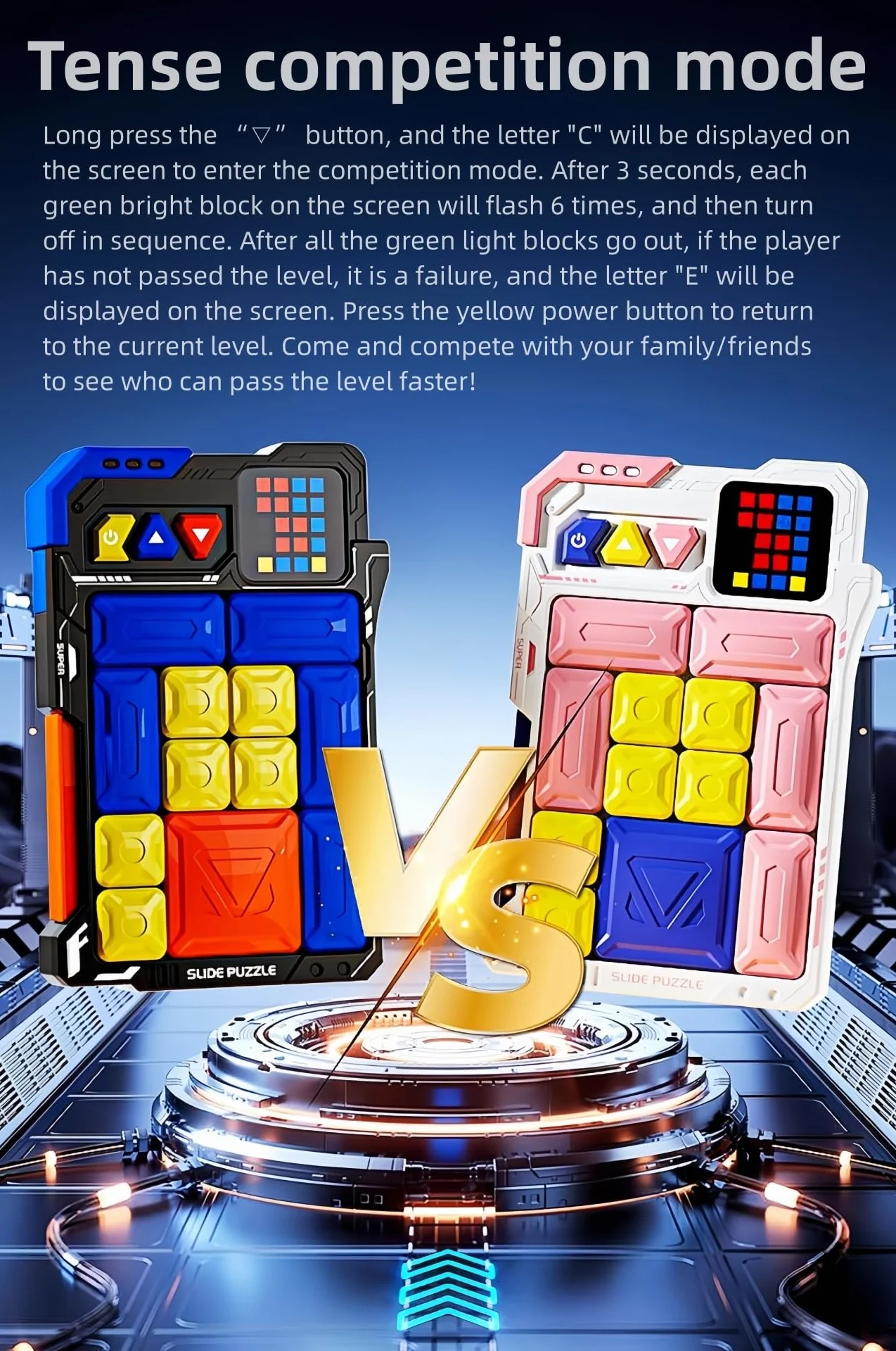 HLF Súper Máquina de Rompecabezas Apariencia del Mecha Juego Escape del Laberinto HuaRong Bloques 520 Niveles Inducción Automática Diseño Magnético Puzzle lógico Juguetes de Regalo para niños (Black)