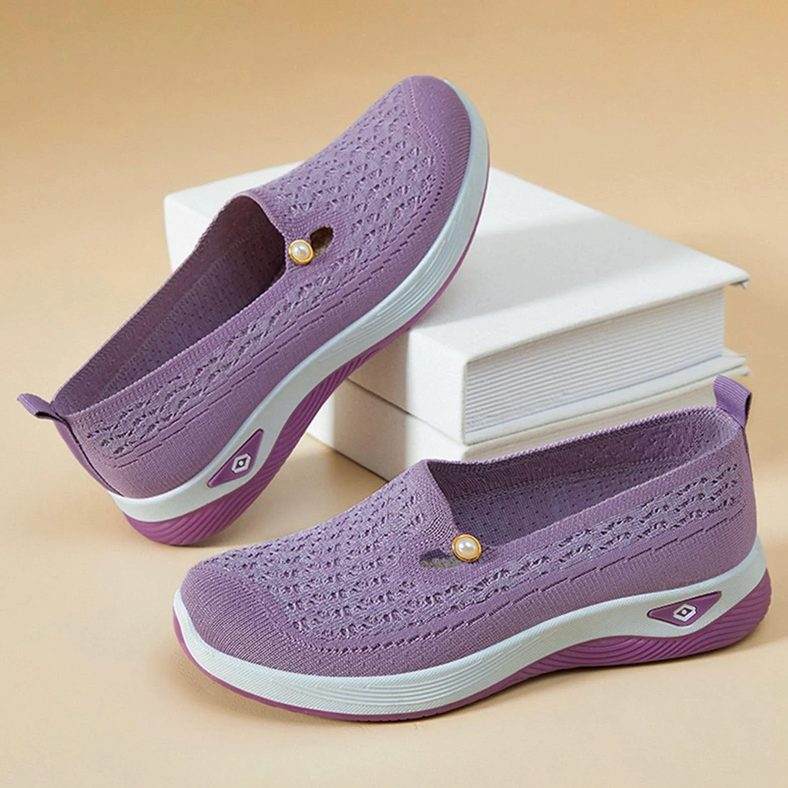 Generisch Zapatos Mujer Ancho K Mocasines - Zapatos para Correr Pie Ancho Orthopédico Ligero Transpirable
