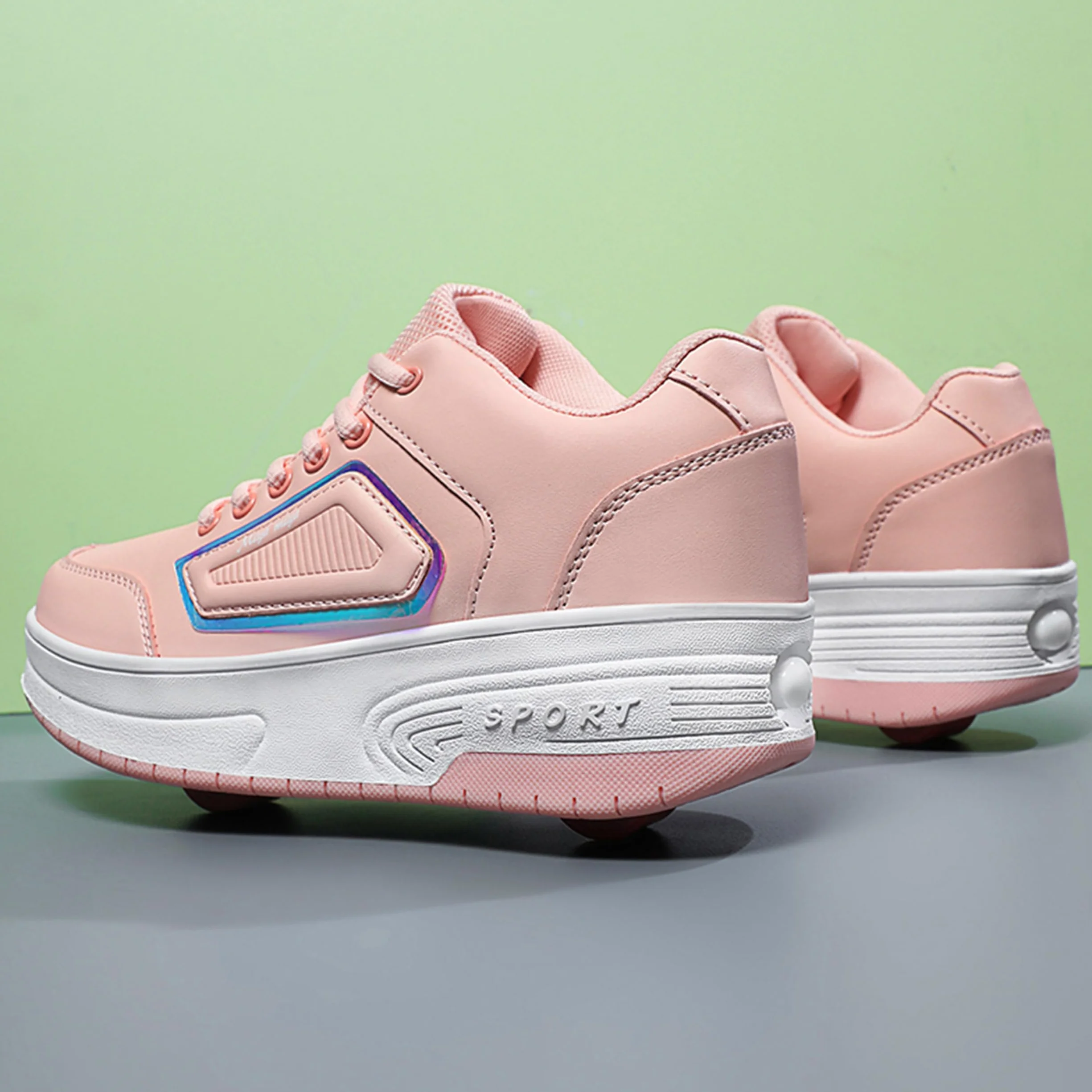Zapatillas con Ruedas Ajustables para Niños y Niñas, Deportivas con Dos Ruedas