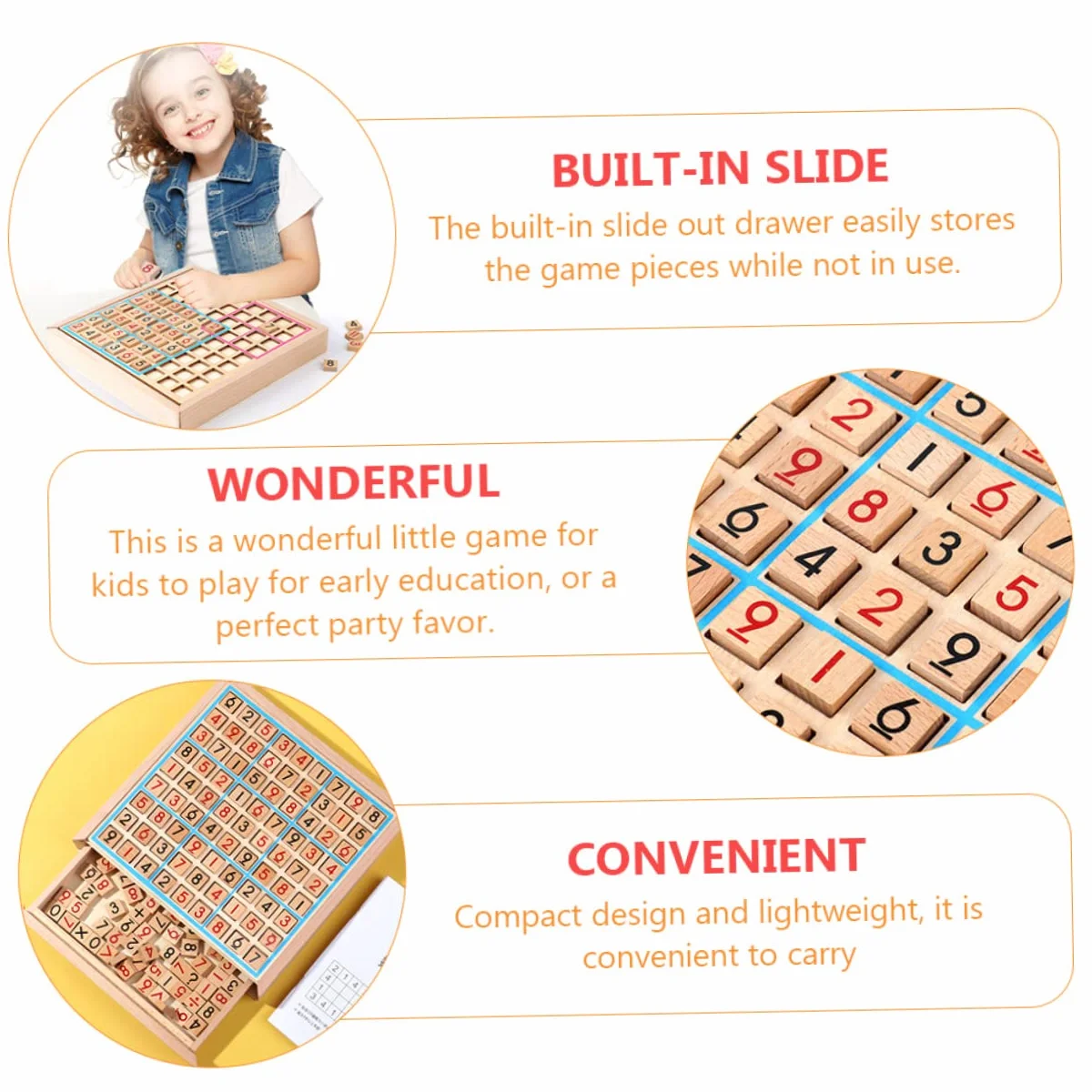 Genérico 1 Juego Sudoku De Madera Juegos Juguetes Educativos Juguete De Sudoku De Matemáticas De para De Educación Temprana Aritmético