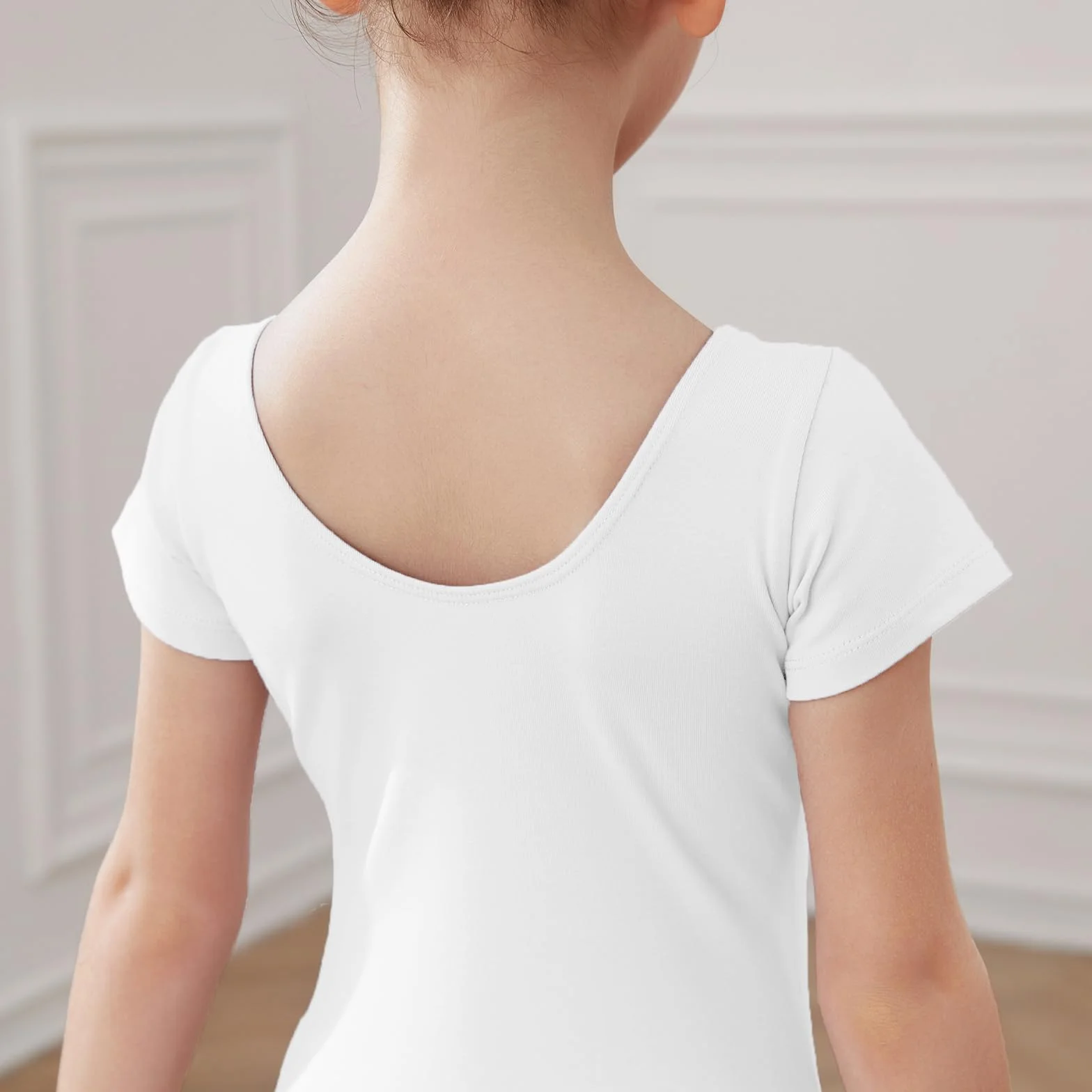 HIPPOSEUS Maillot de Ballet Danza para Niña Mangas Corta Leotardos Clásico Gimnasia Ritmica