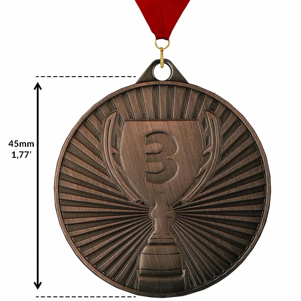 Larius Juego de 3 Medallas de Metal para Deportes y Competiciones 1 2 3 Cuadrados