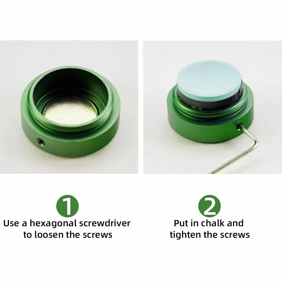 TAOM Soporte de Tiza para Piscina Forma Redonda Accesorios Billar Magnética Mini Tiza Punta Caja Contenedor