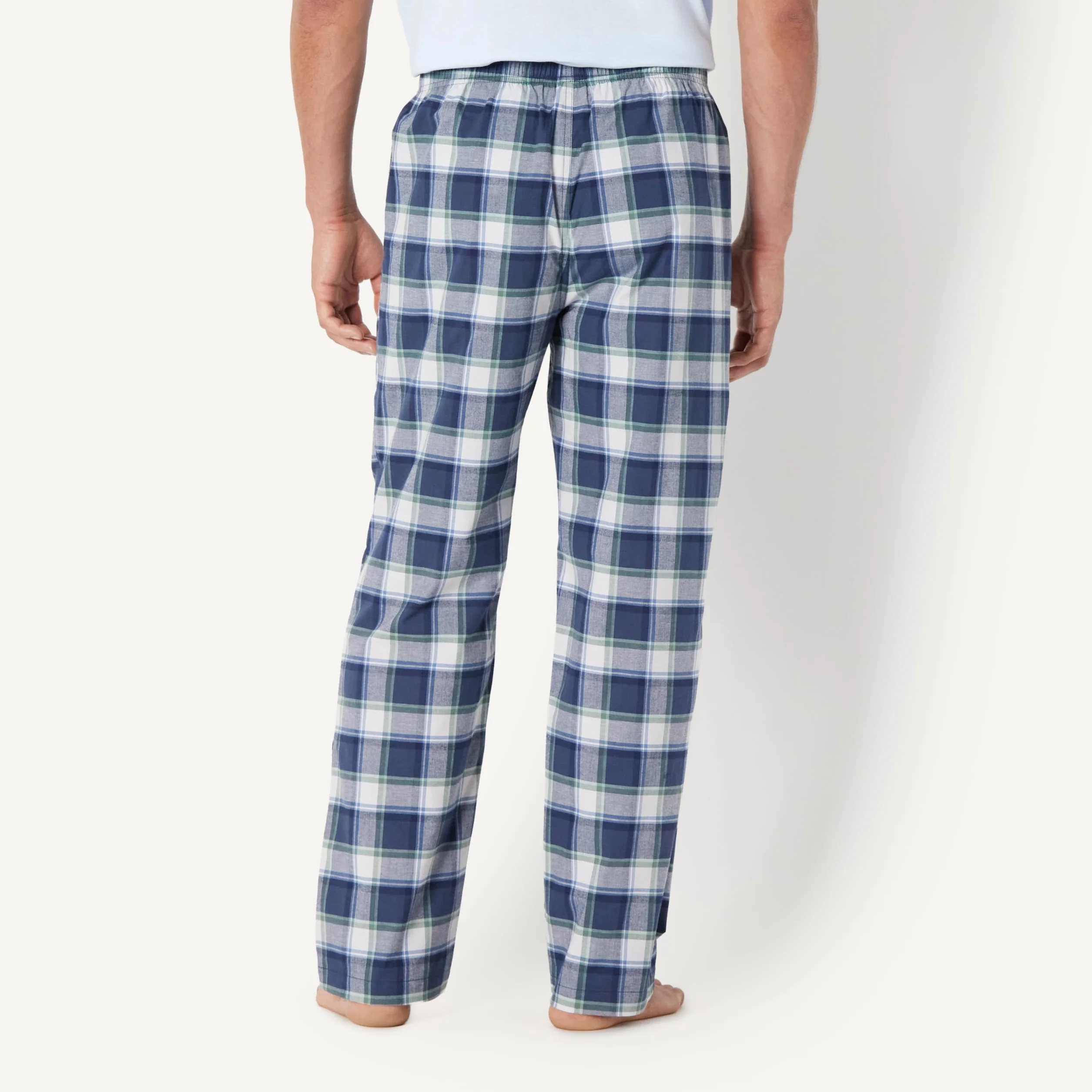 Amazon Essentials Pantalones de Pijama Hombre Popelina Algodón Corte Recto Cintura Elástica Cordón