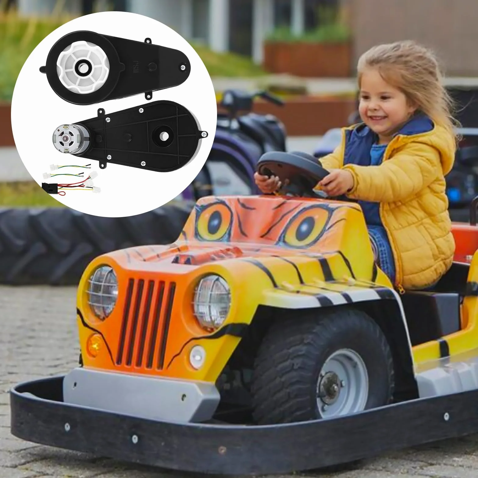 2 piezas de motor eléctrico RS550 12V 40000RPM, motor eléctrico y caja de engranajes para coche de niños, piezas de repuesto para coche eléctrico de niños