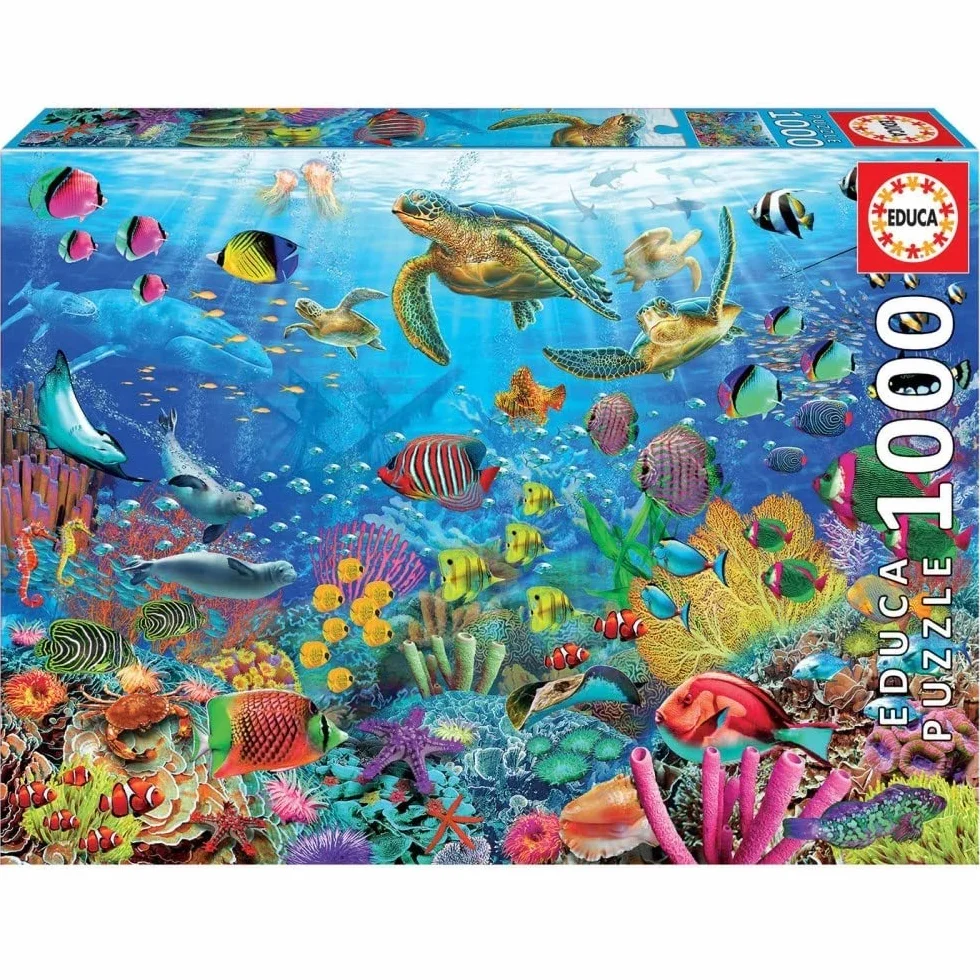 Educa - Puzzle de 1000 Piezas para Adultos | Tortugas en el Paraíso | A Partir de 14 años (19266)