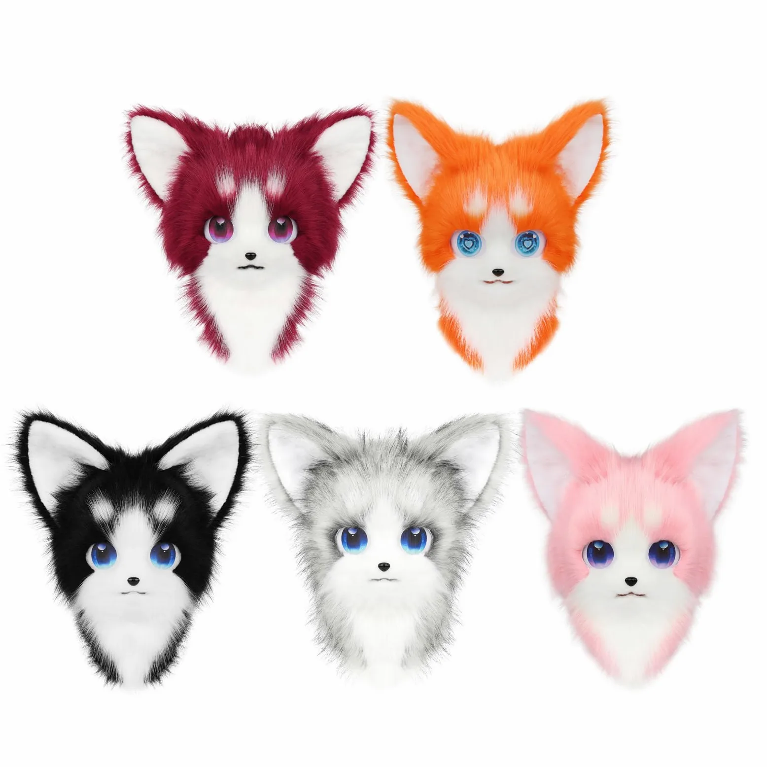 [Qsvbeeqj] Kigurumi peludo con cabeza de animal de piel sintética sombrero de zorro de gato de peluche para fiesta de Halloween accesorios de disfraz de disfraces de disfraces de Halloween