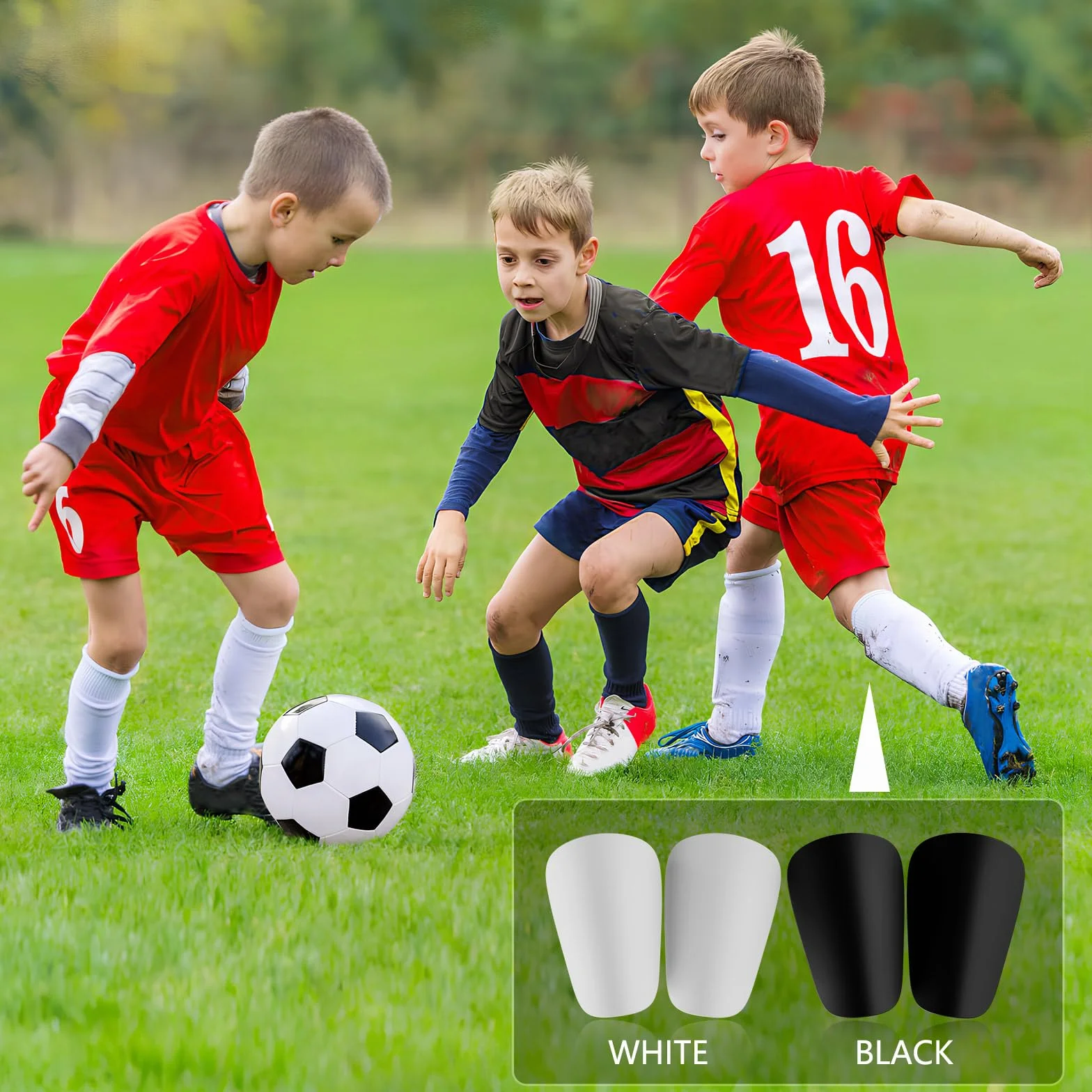 CLOPAE Mini espinilleras fútbol 8x5 cm niños niñas
