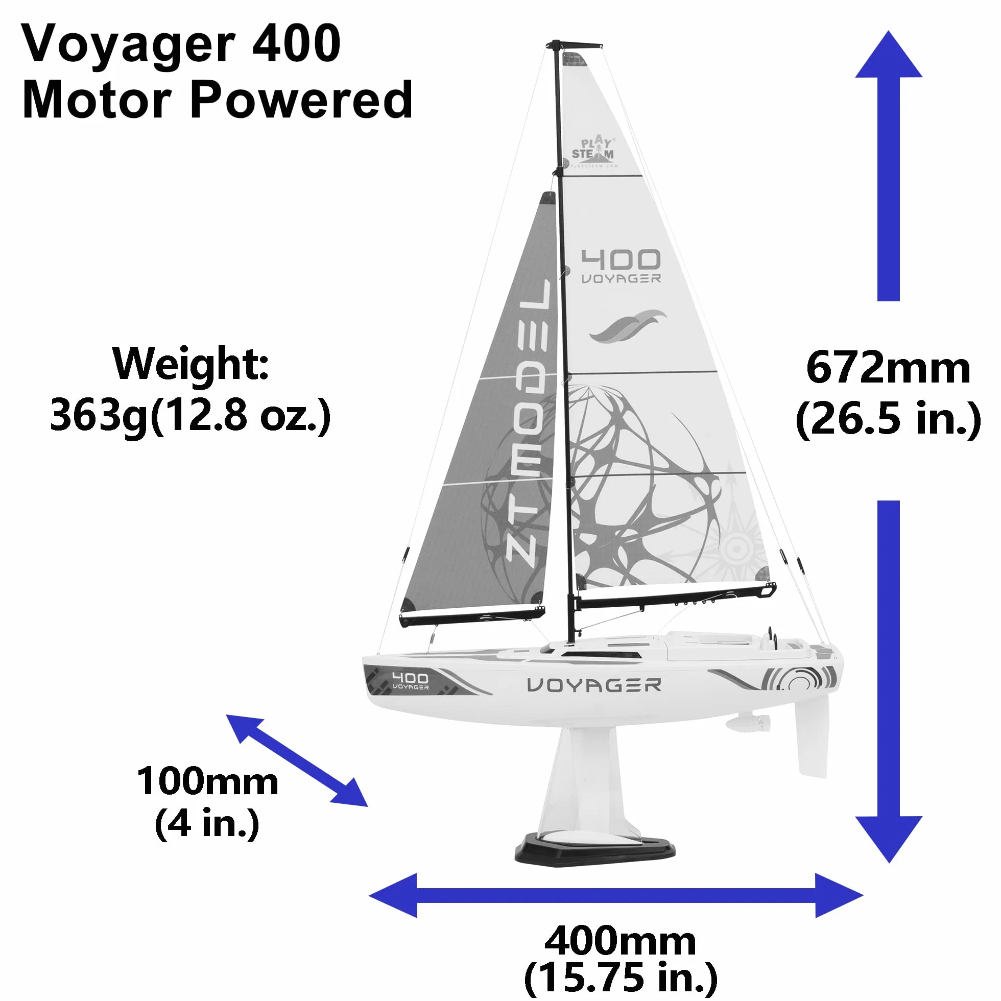 Voyager400 Barco de Vela RC 2,4GHz con Motor en Rojo - 66 cm de Alto