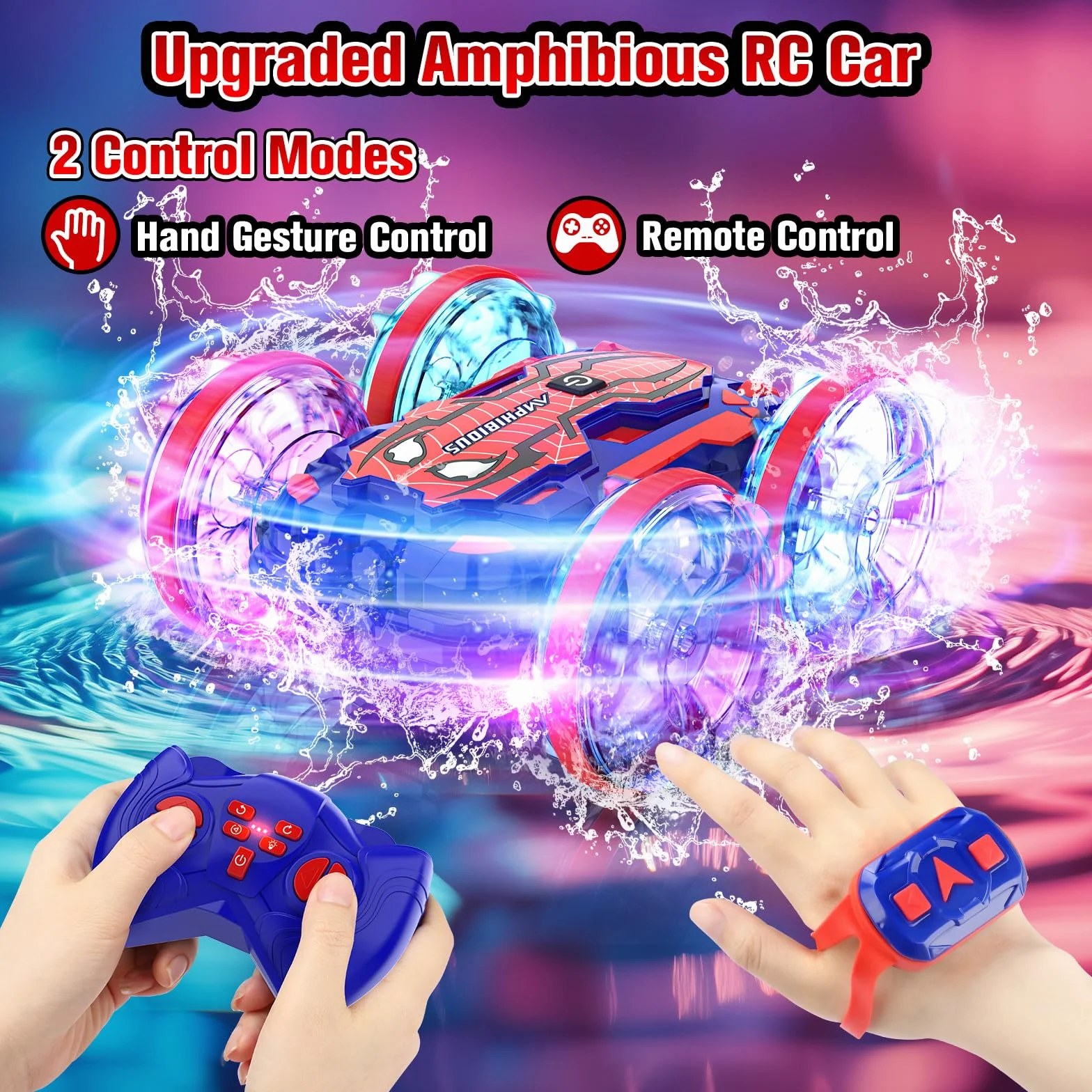 Coche Teledirigido Anfibio Spider RC Todo Terreno Juguete para Niño 6-12 Años Regalo Cumpleaños