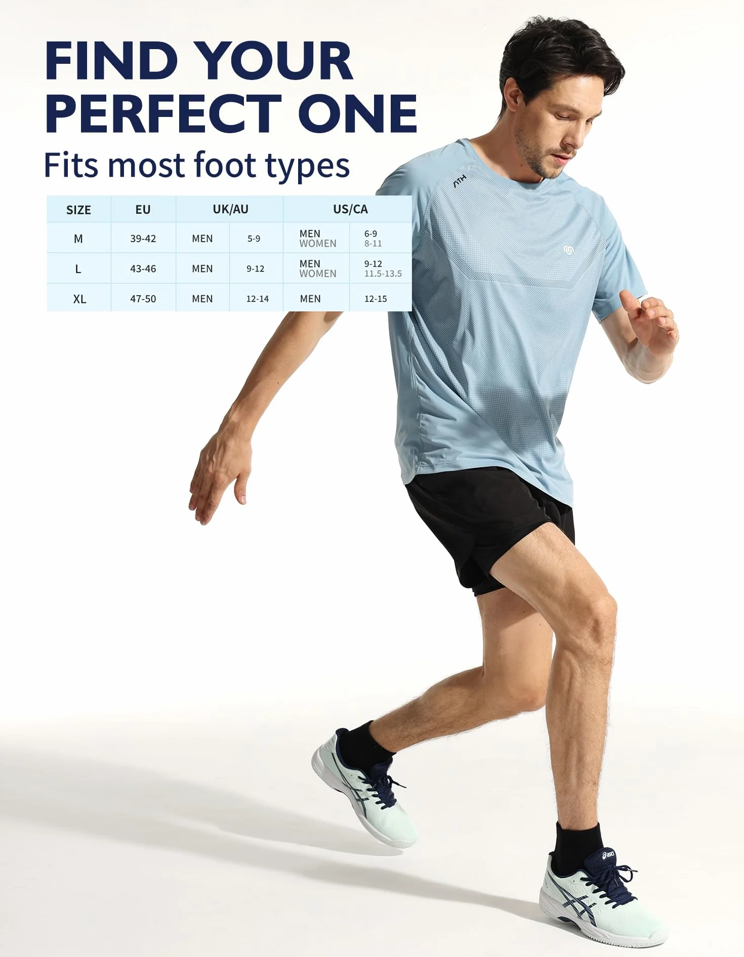 CLOSEMATE Calcetines Deporte Hombre Tobilleros 6 Pares Acolchados Algodón Transpirables Antiampollas Running Negros Blancos 39-42 43-46 47-50