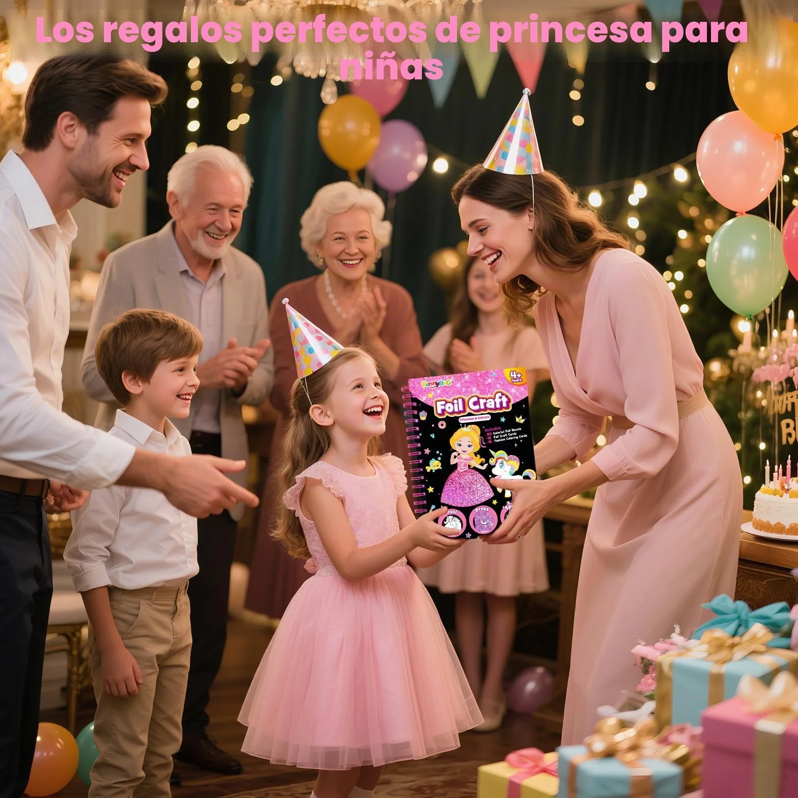 FUNNYB&G Manualidades infantiles con foil, Creativo Kit Manualidades niños, Juguete Niña Regalos Para de 3 4 5 6 7 8 9 12 Años Niño cumpleaños (Princesa)