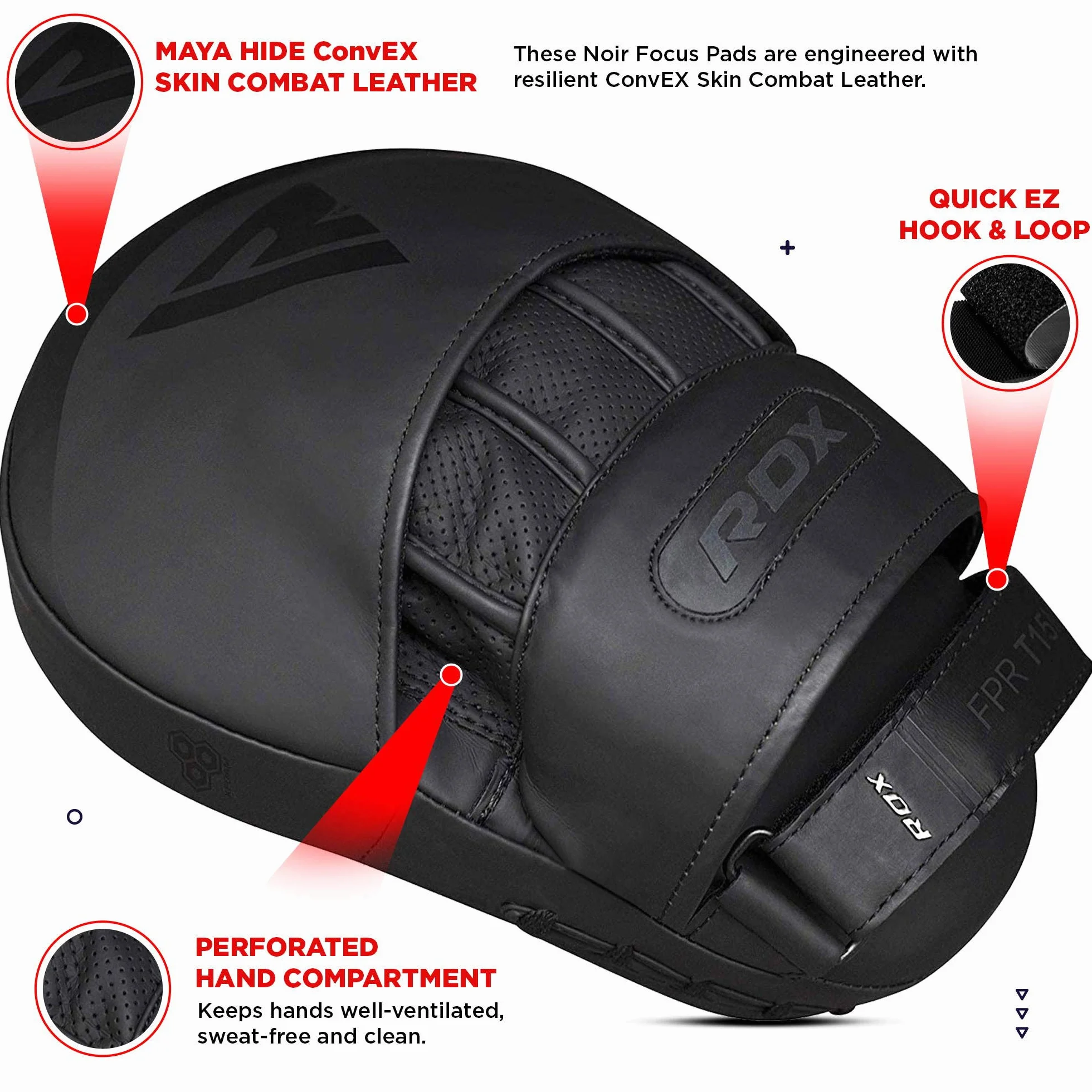 RDX Manoplas de Boxeo Muay Thai MMA Paos, Cuero Curvadas Boxing Pads para Kick Boxing Sparring