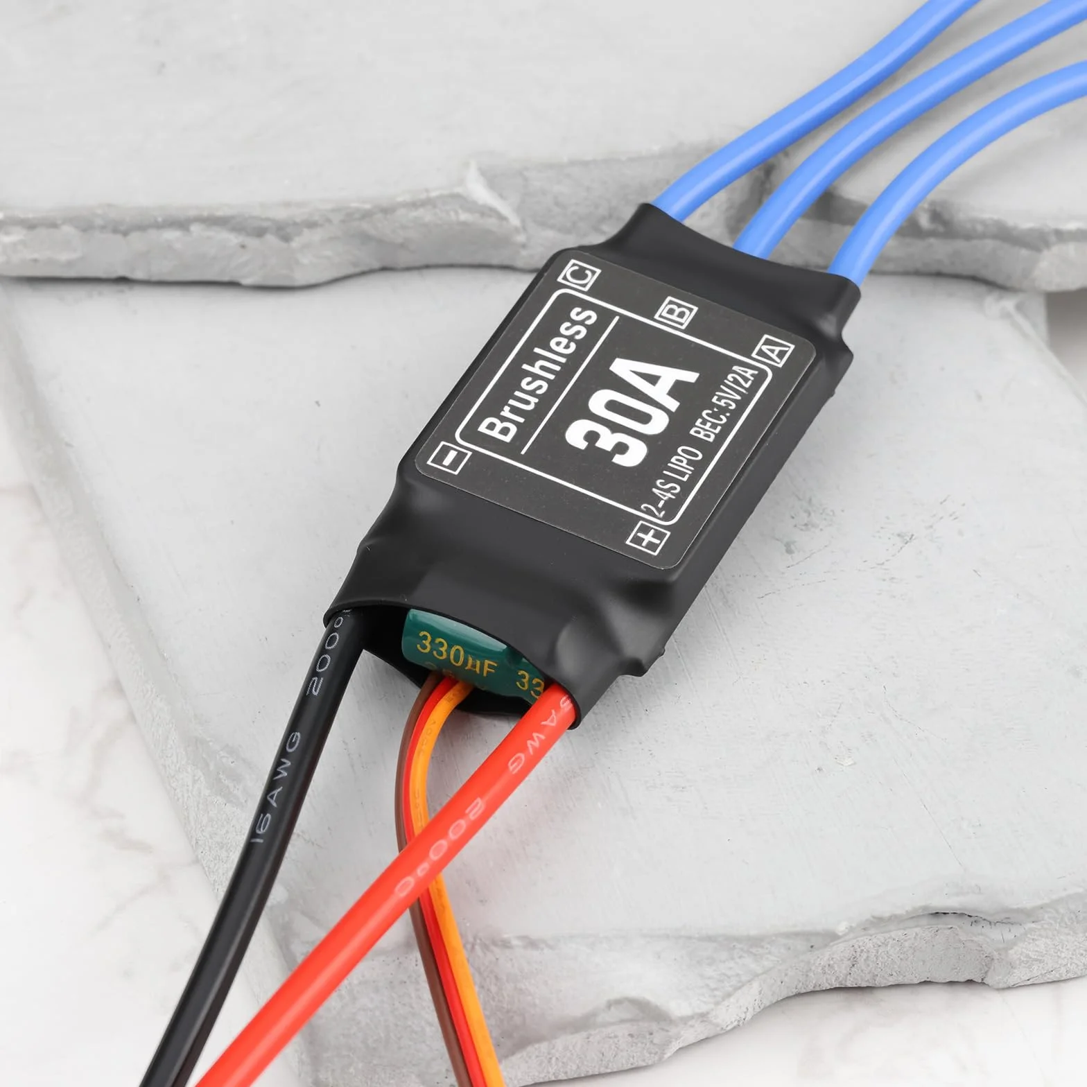 ECSiNG Controlador de Velocidad eléctrico ESC sin escobillas PWM de 30 A 2-4 s 8 kHz con BEC para Aviones RC
