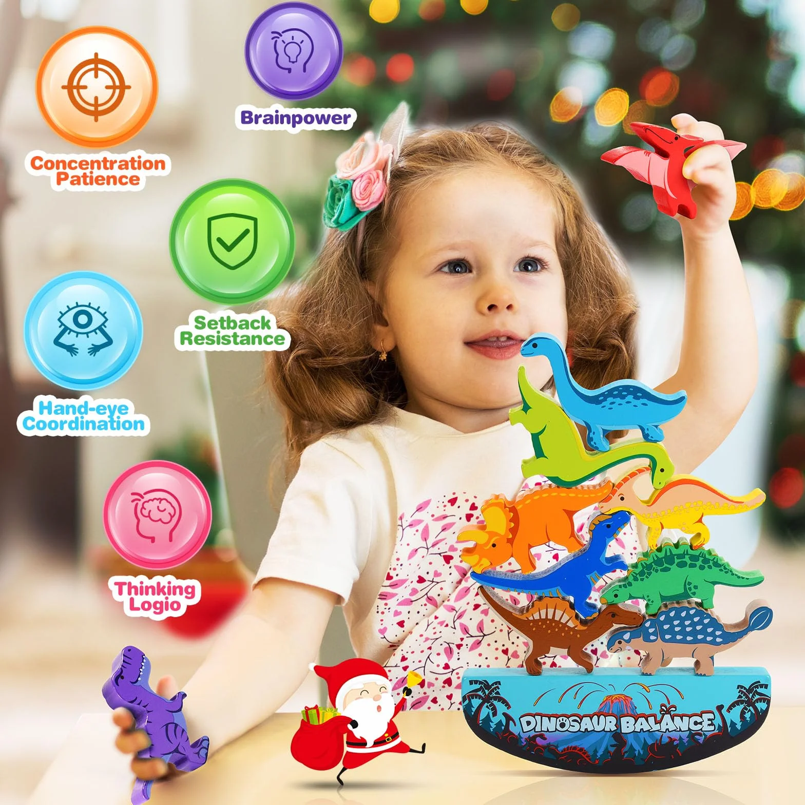 DejaNard Juguetes de Madera Dinosaurios Montessori Regalo Niño Niña 3-6 Años