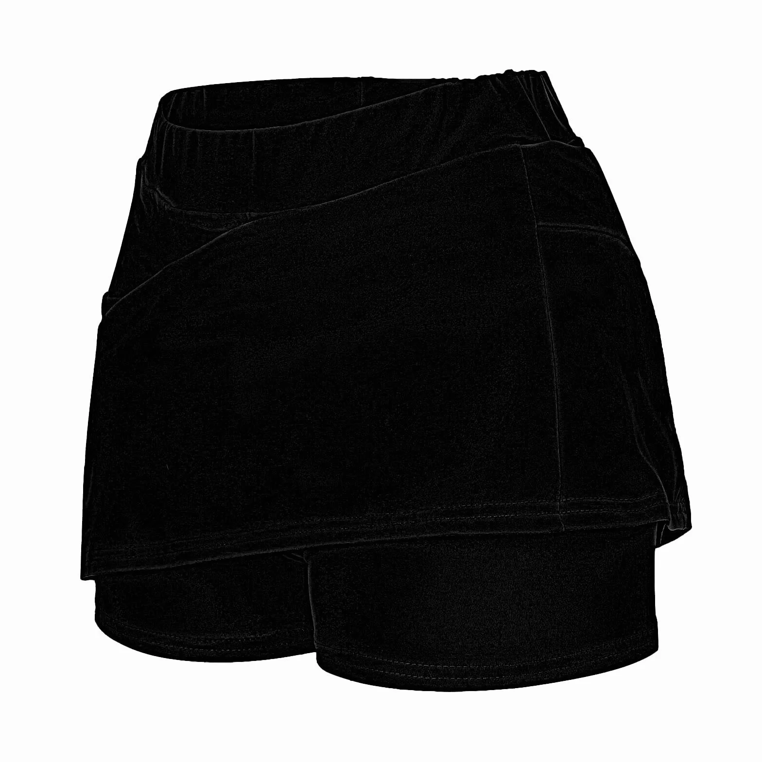 Mujer Falda Deportiva 2 en 1 con Pantalones Cortos Transpirable Bolsillo Tenis Golf Correr