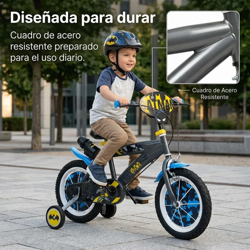 TOIMSA Bicicleta 14" Batman 4/6 Ños, Multicolor, 14913