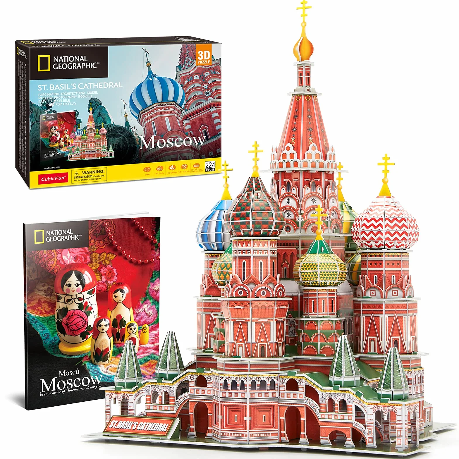 CubicFun Puzzle 3D Catedral de San Basilio National Geographic Arquitectura Moscú Maquetas 224 Piezas
