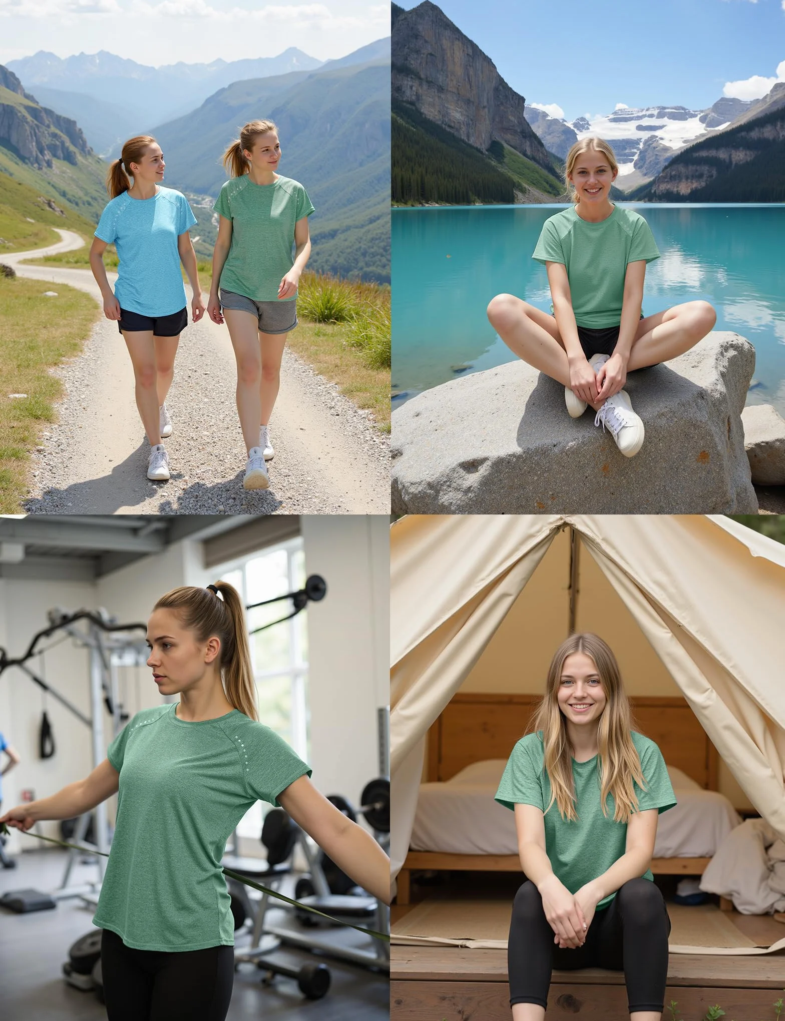 Camiseta Deporte Mujer Manga Corta Top Halter Cuello Redondo Secado Rápido Yoga Running Fitness