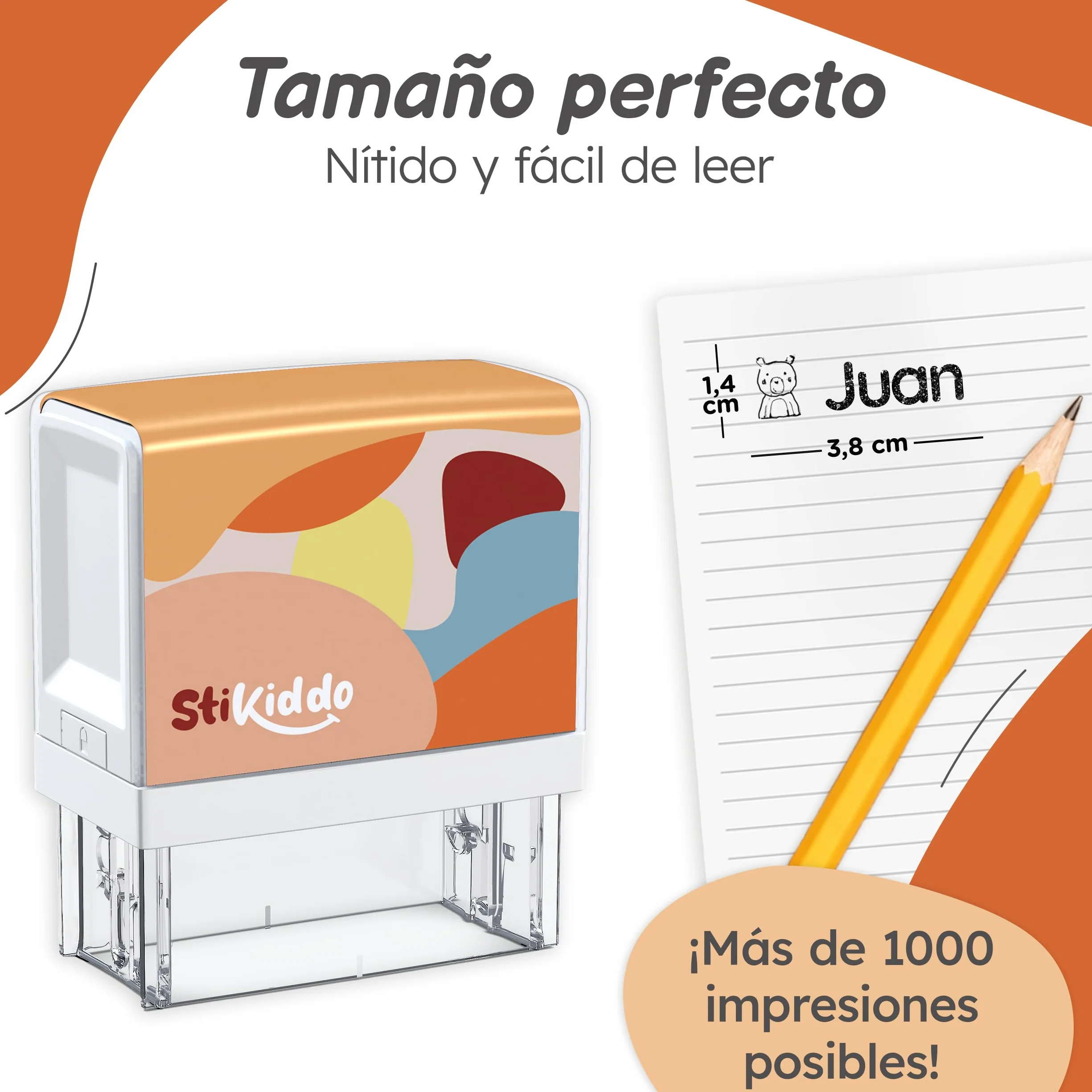 Sello Ropa Niños Personalizado - Para Tejidos, Objetos y Papel - Marcador Ropa Niños resistente al Lavado, Ideal para la Guardería y el Colegio
