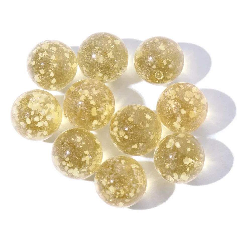 10 bolas de cristal luminosas, máquina de pinball de 12 mm, canicas pequeñas de ganado, canicas de vidrio, bola que rebota, decoración de peceras (dorado)