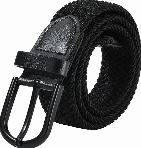 Cinturón niño elástico con hebilla de metal para golf softbol jeans uniformes