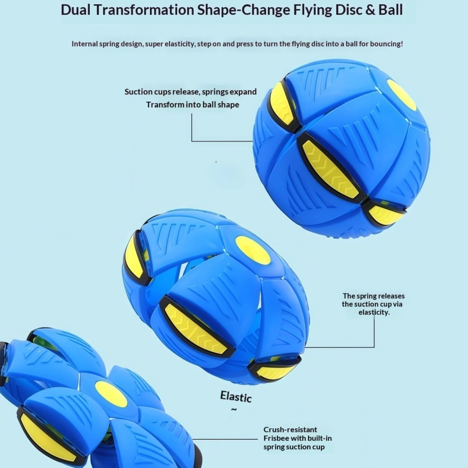 2026 Nueva Pelota Hinchable para niños, platillo Volador mágico, Pelota de Saltar, interacción Entre Padres e Hijos, Juguete Luminoso para reacción física educativa, con 6 Luces