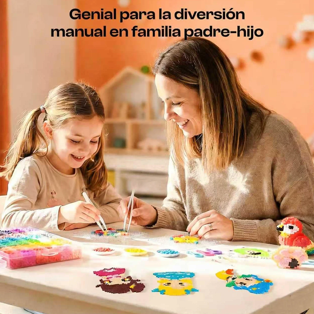 29000 Piezas Cuentas para Planchar 2.6mm, 72 Colores 70 Patrones, Kit Manualidades Hama Beads Mini para Niñas Niños Adultos, Set Completo con Papel de Planchar y Plantillas, Regalo Cumpleaños
