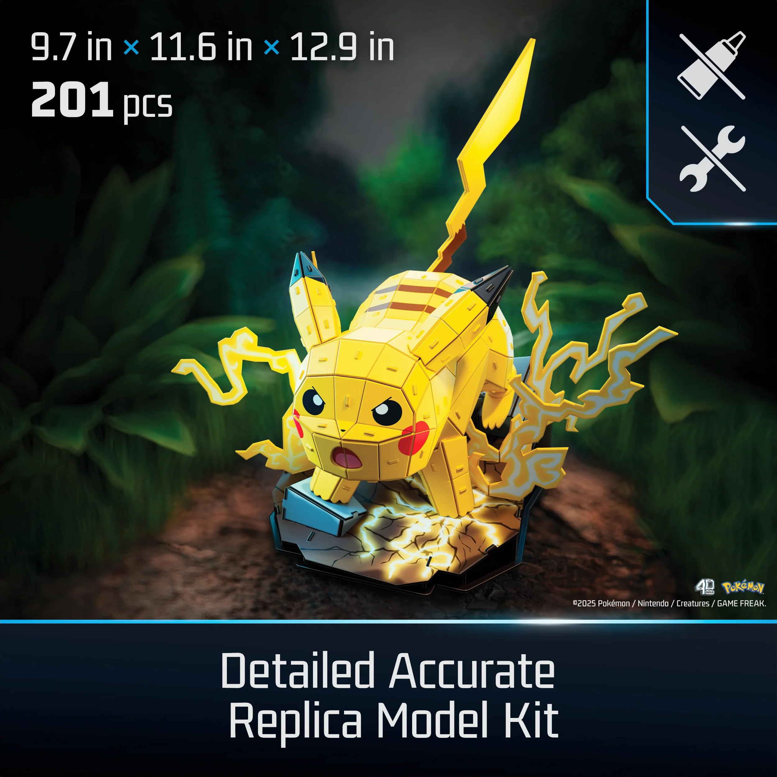 Puzzle 3D Pokemon Pikachu 201 Piezas 33 cm Maqueta para Construir Adultos y Niños Juegos de Mesa